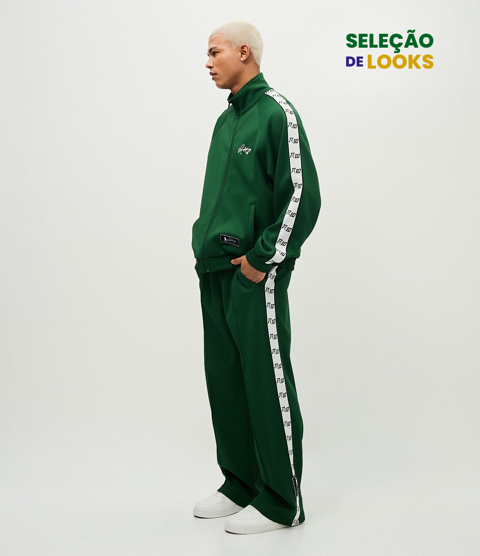 Calça Microfibra R10 Ronaldinho Gaúcho Verde 1