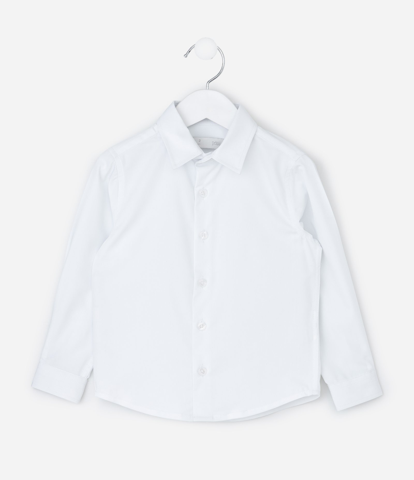 Camisa Infantil Manga Longa em Fibra de Bambu – Tam 1 a 6 Anos Branco 1