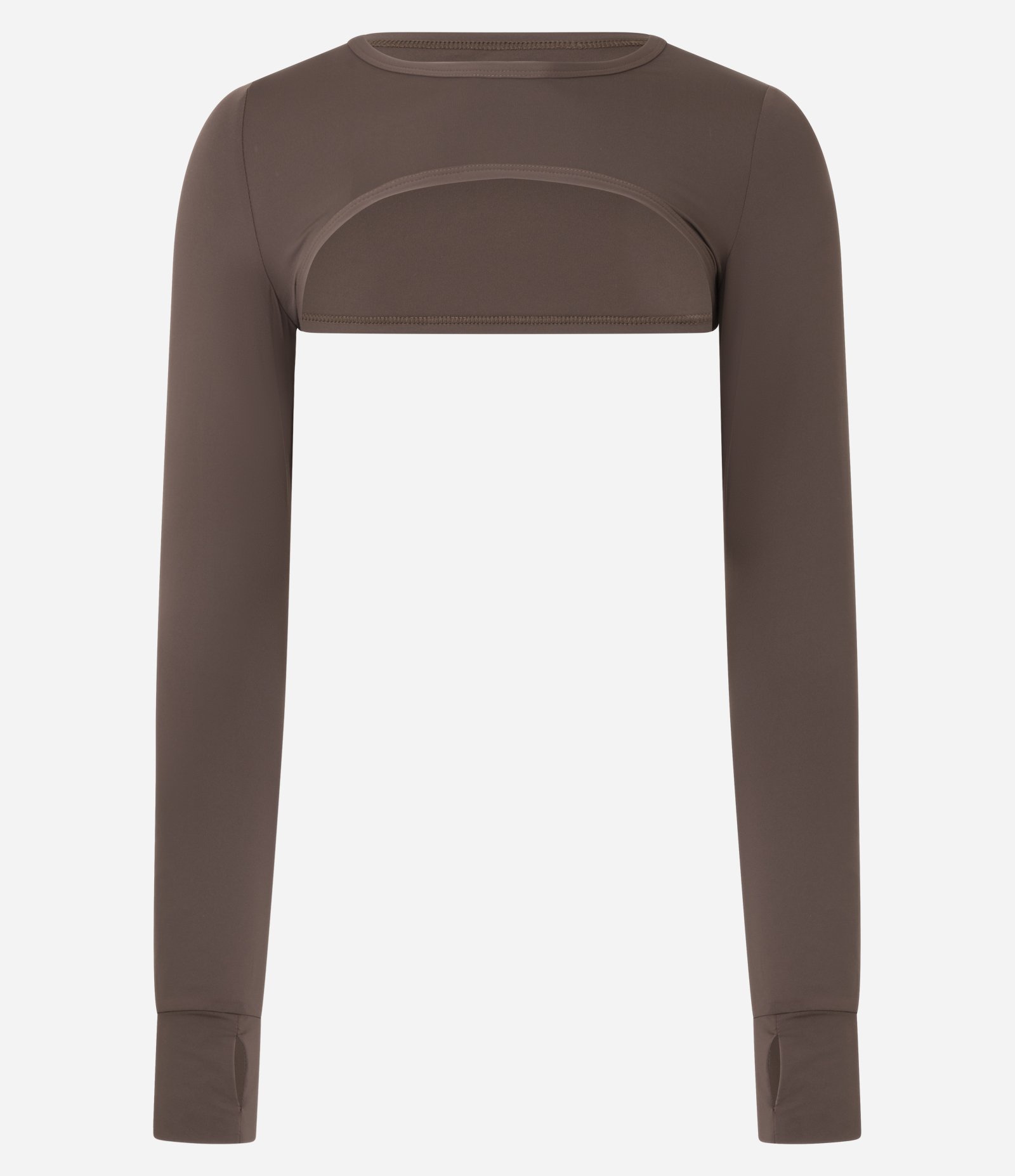 Manguito em Microfibra com Abertura para Dedo Marrom 1