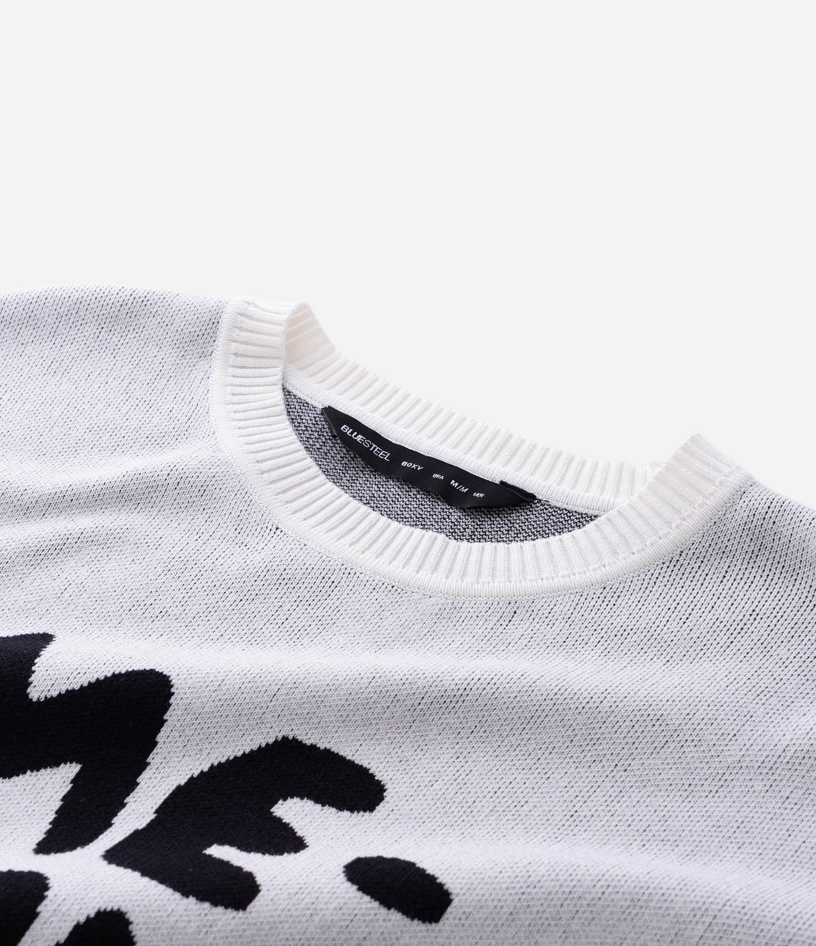 Suéter Boxy em Jacquard com Lettering Branco 8