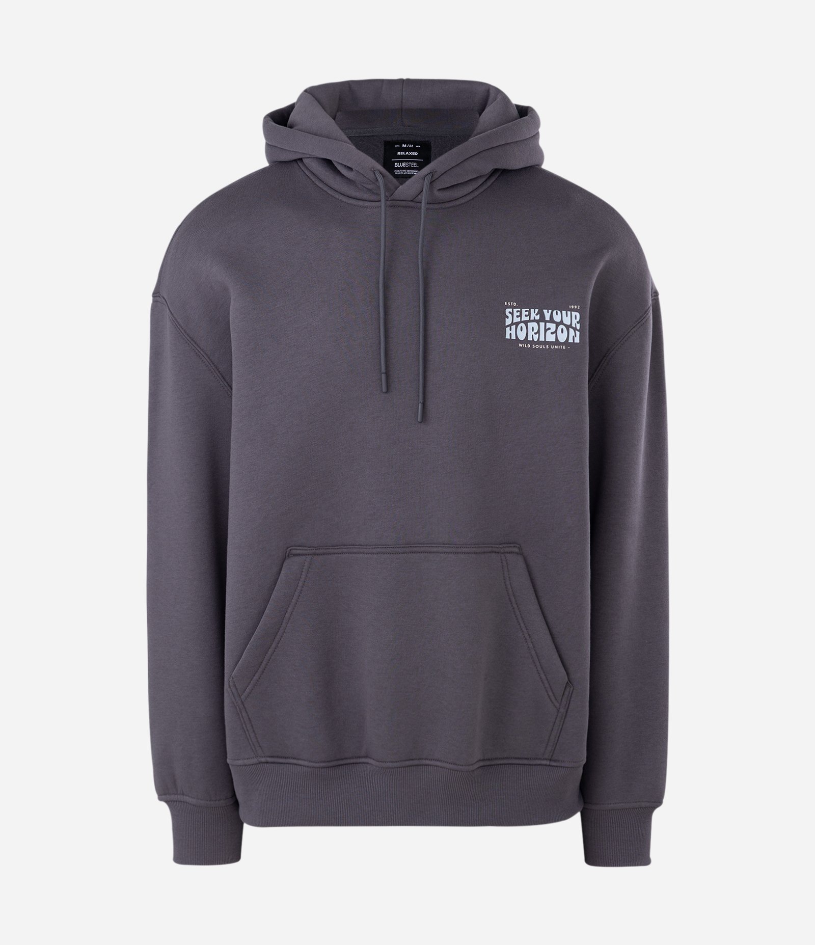 Moletom com Lettering Seek Your Horizon e Capuz Cinza 5