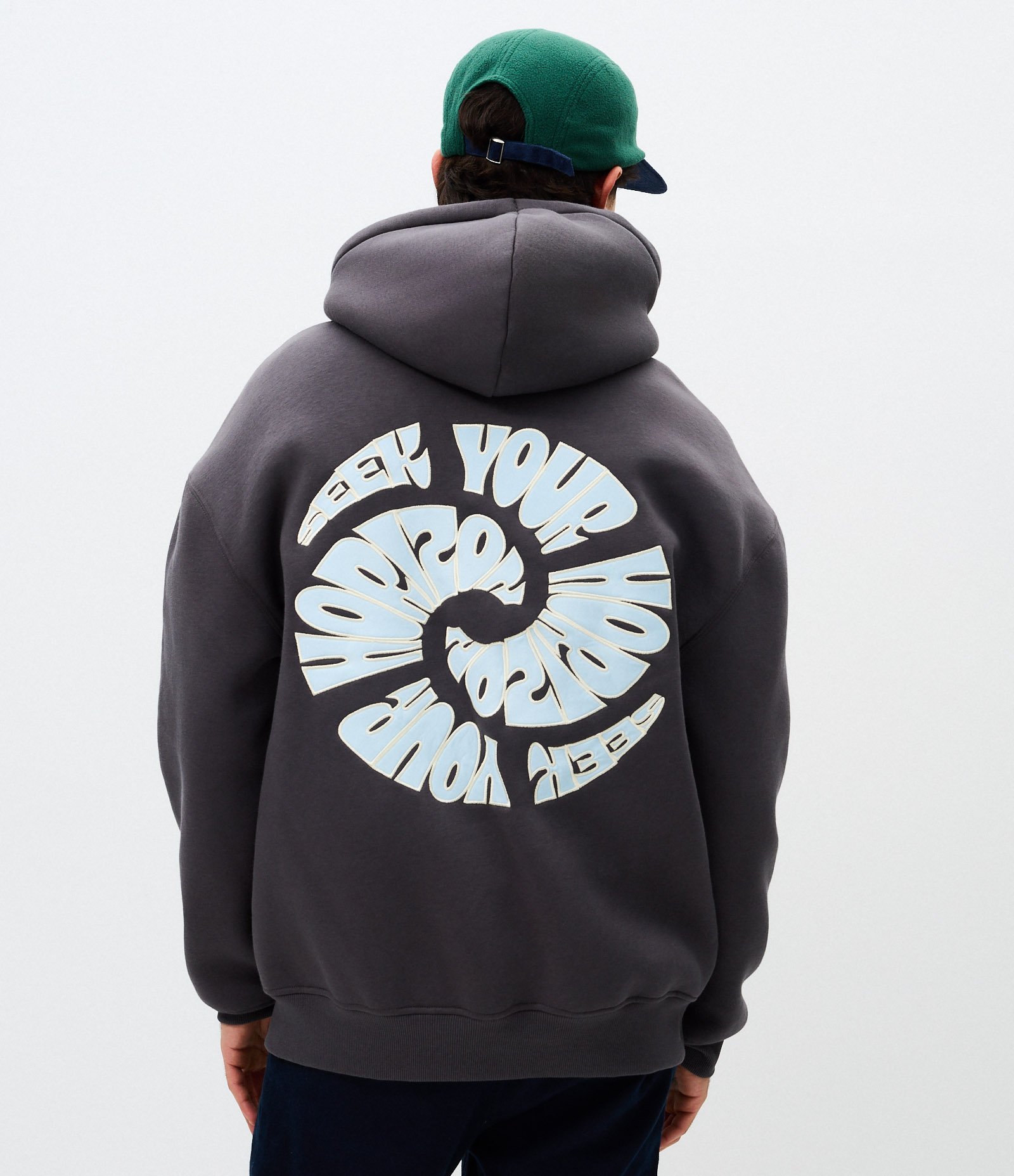 Moletom com Lettering Seek Your Horizon e Capuz Cinza 3