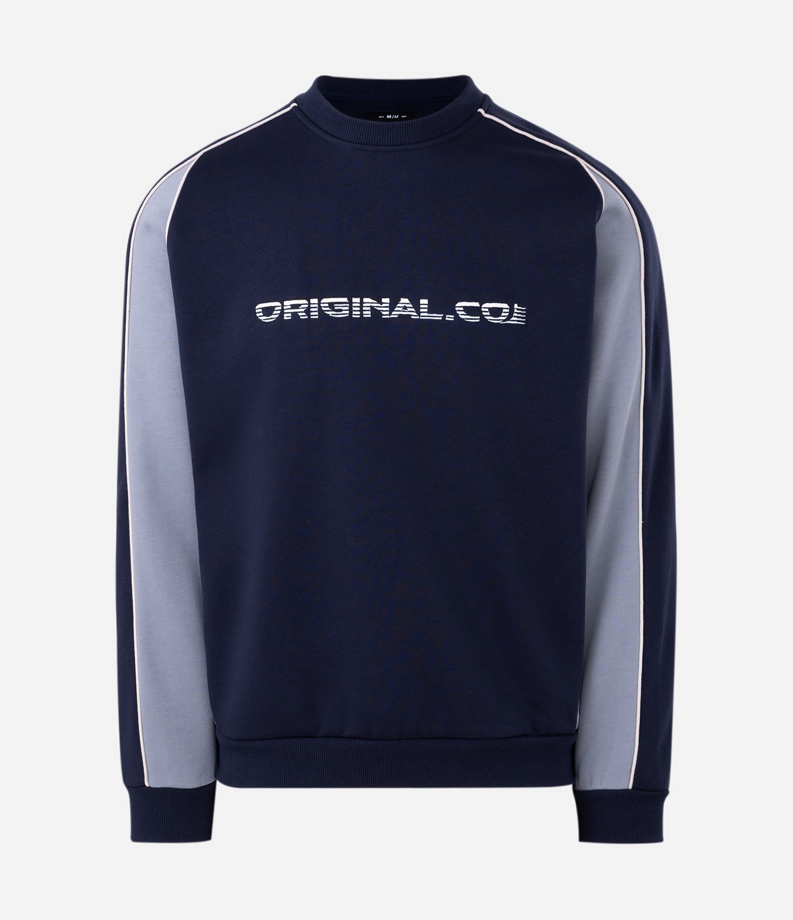 Blusão Masculino Moletom Boxy com Piping Contrastante Azul 5