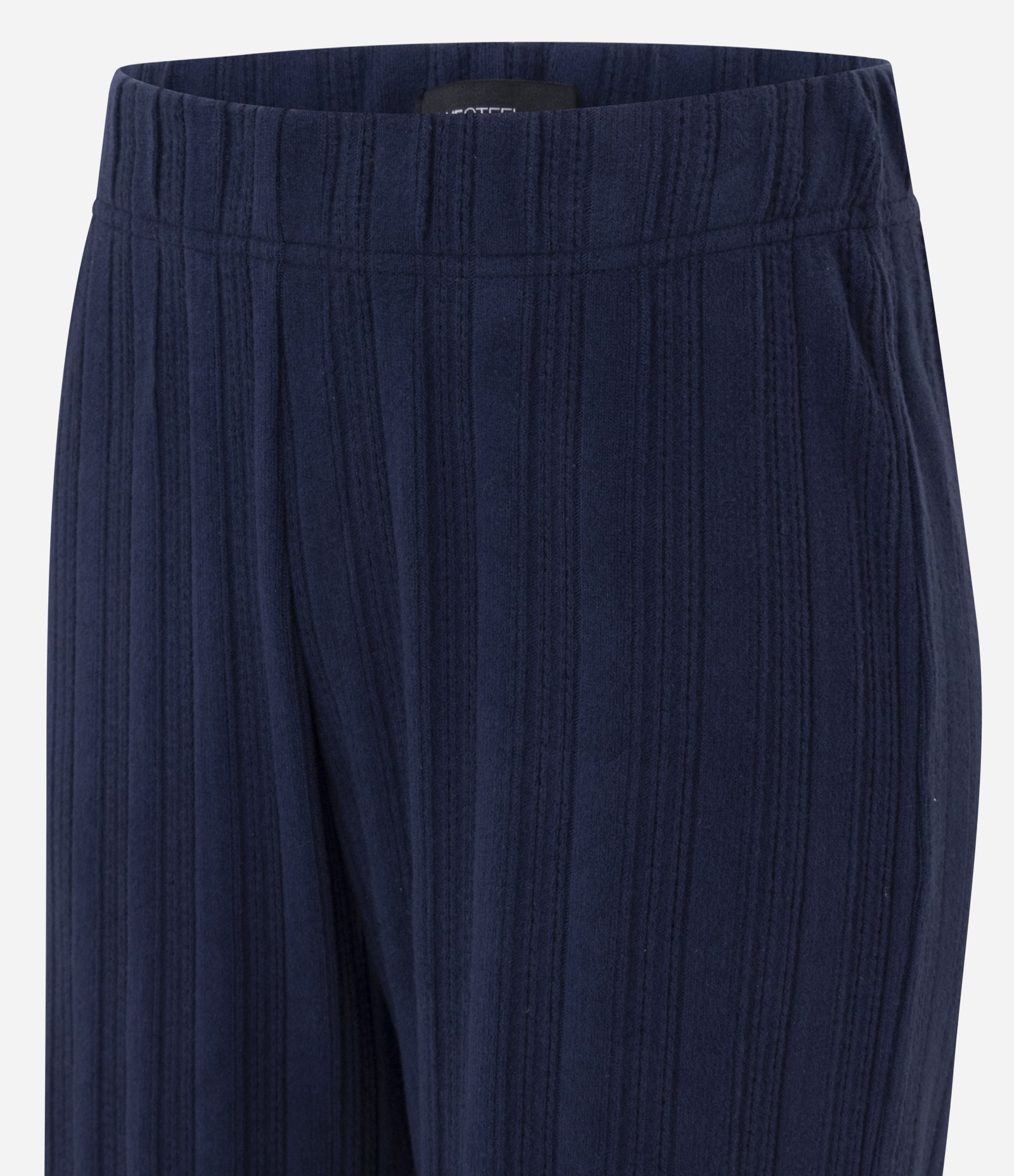 Calça Reta em Moletom Canelado Azul 6