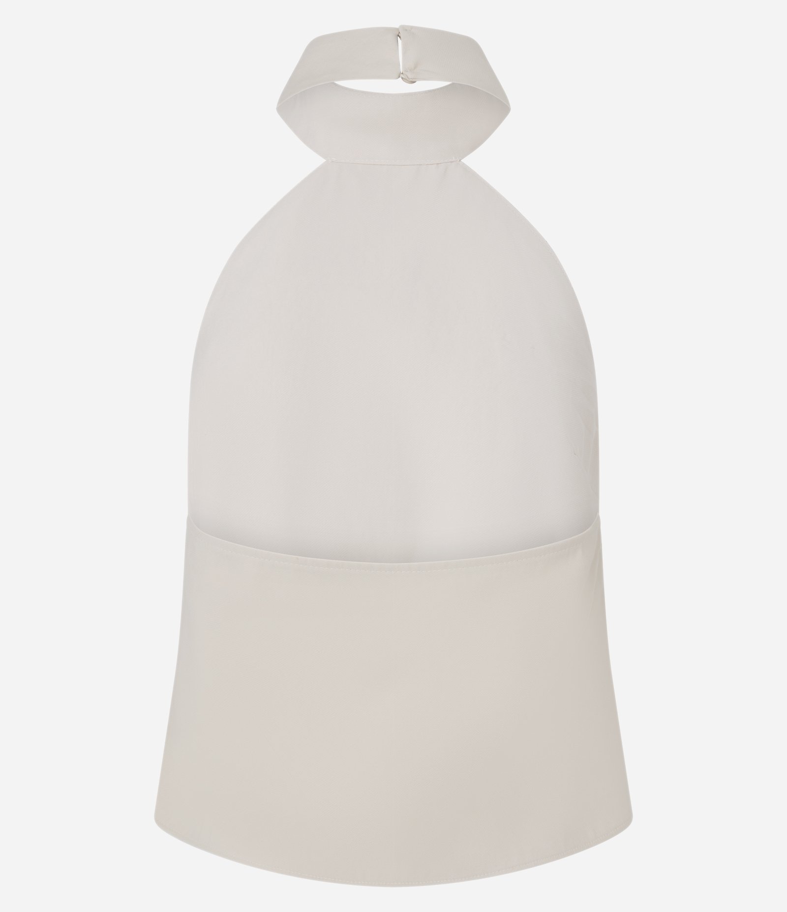 Blusa Alfaiatada Frente Única em Viscose com Gola Alta Bege 2