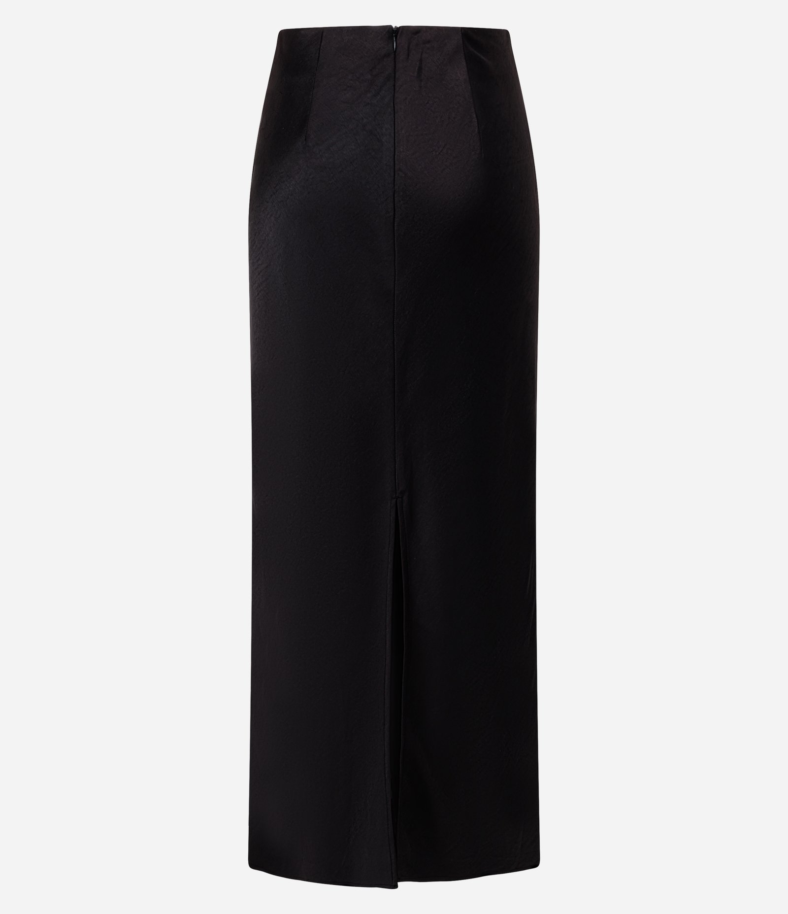 Saia New Midi em Cetim com Fenda Preto 6