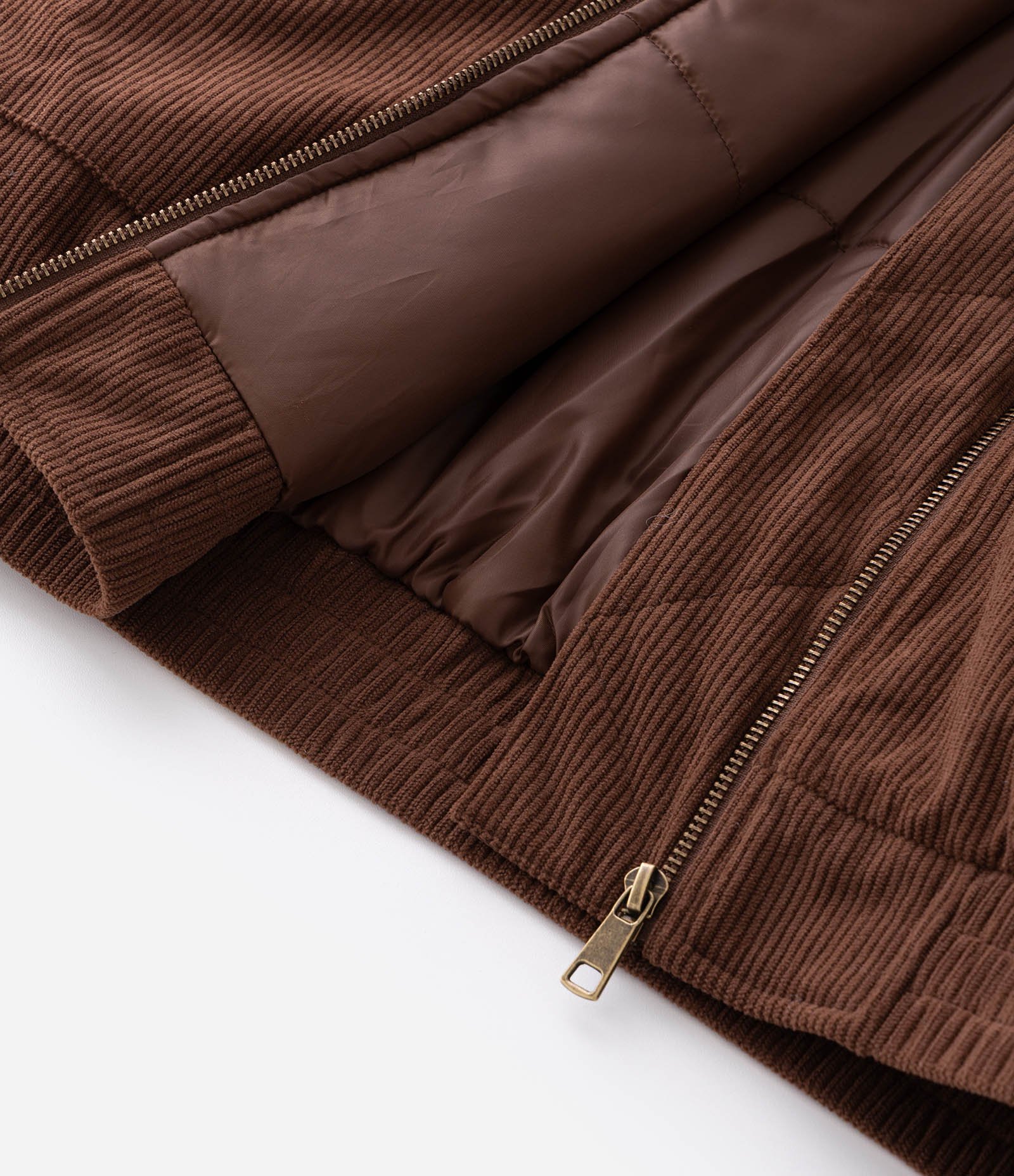 Jaqueta Bomber de Veludo com Gola Polo Marrom 9