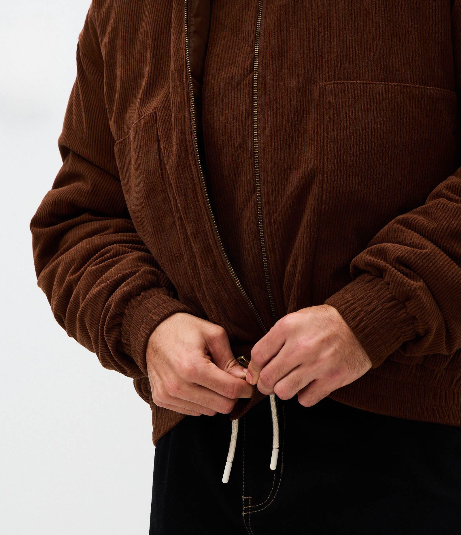 Jaqueta Bomber de Veludo com Gola Polo Marrom 5