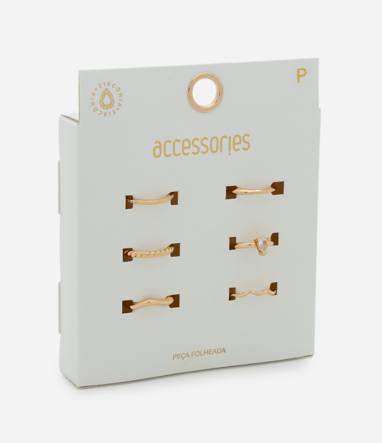 Kit 06 Anéis Finos Delicados em Metal Dourado 3