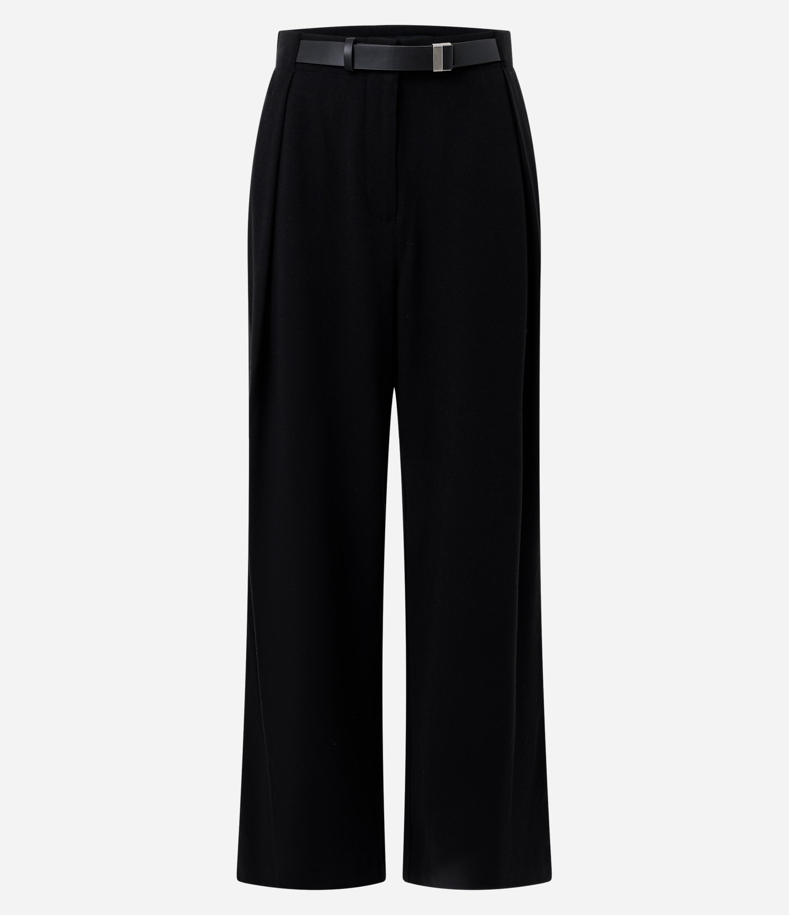 Calça Alfaiataria Com Pregas Frontais e Cinto com Fivela Preto 5