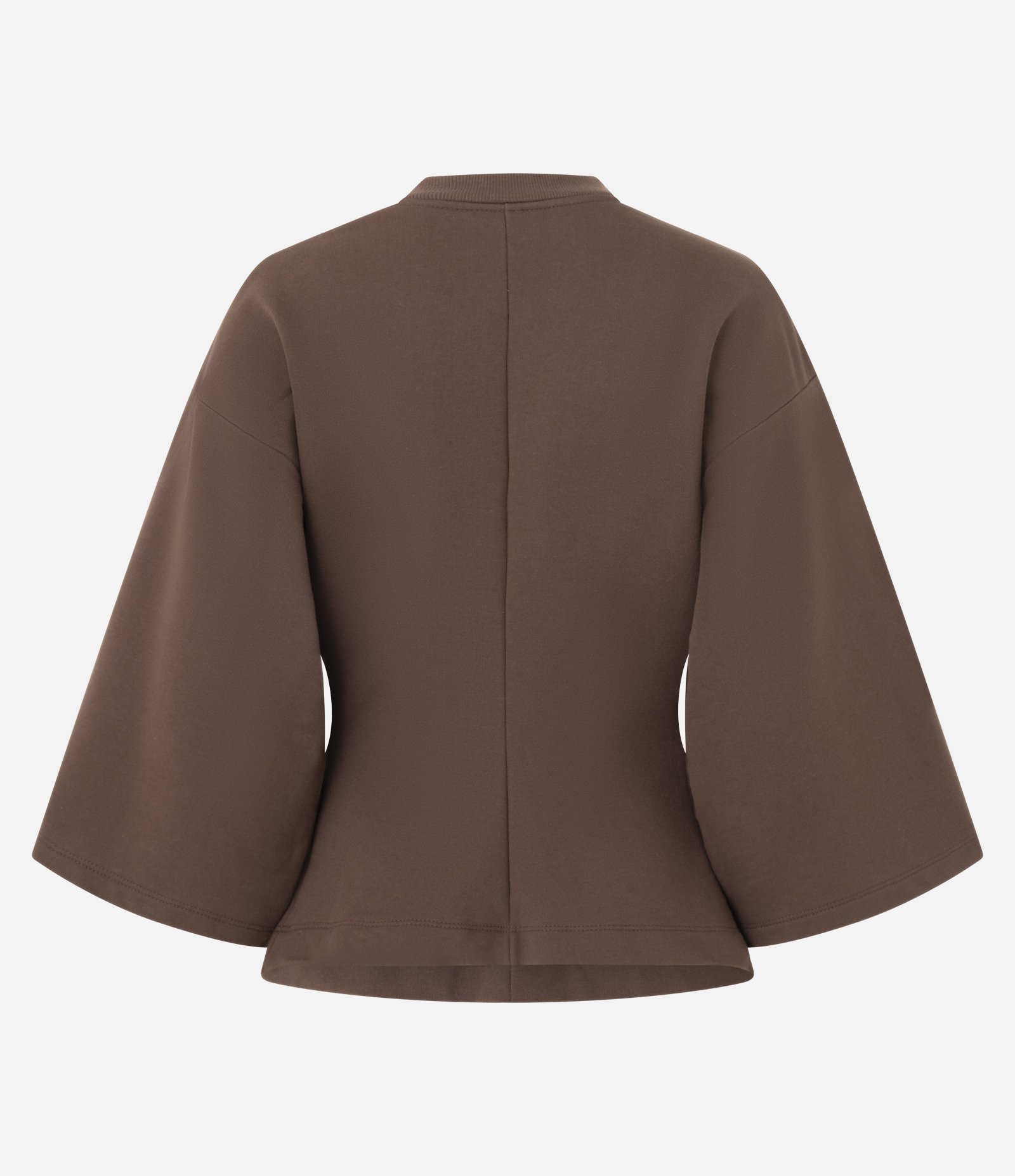 Blusa Moletom Acinturada com Mangas Amplas Marrom 6