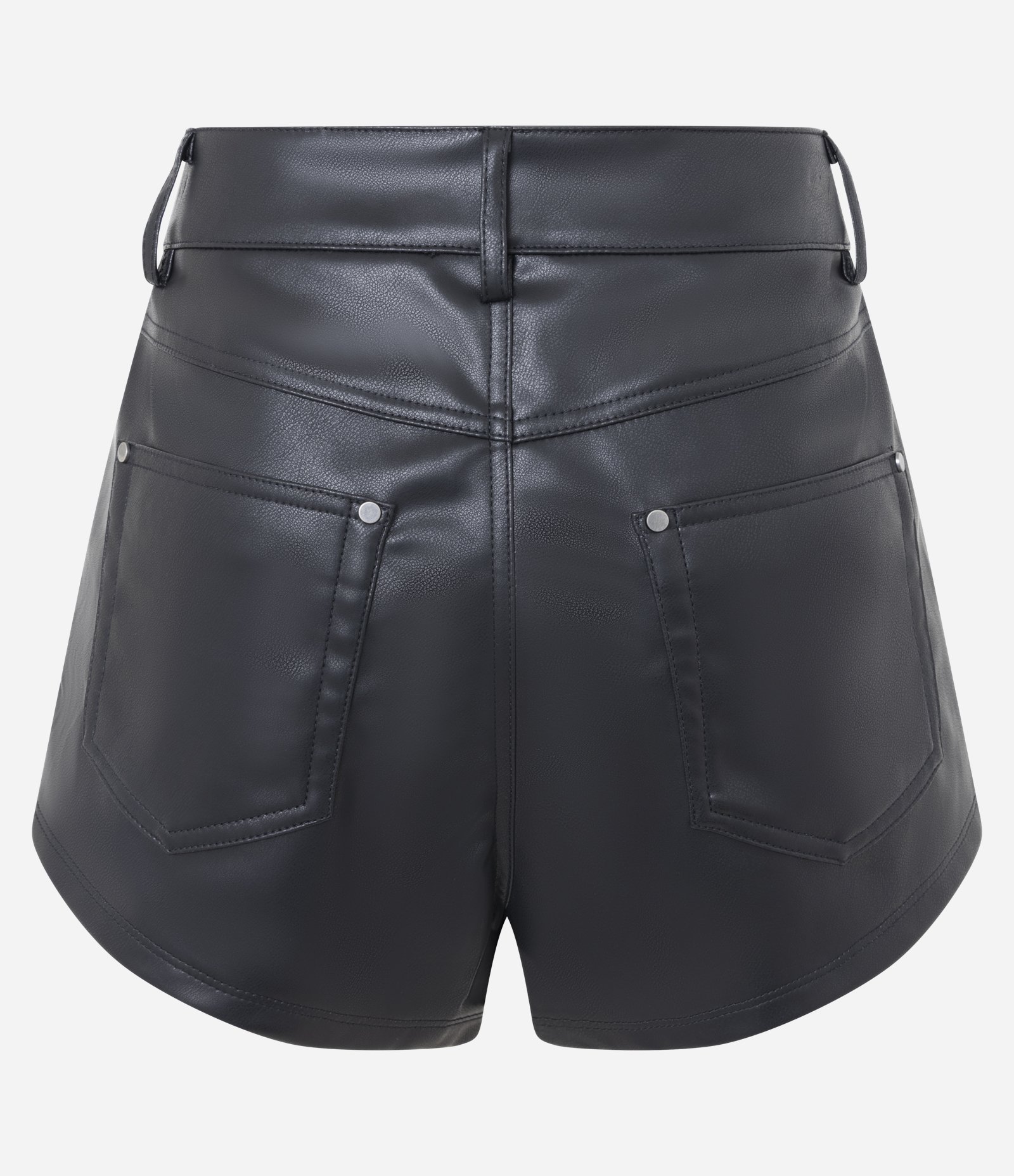 Short Curto em PU com Fechamento em Zíper Preto 5