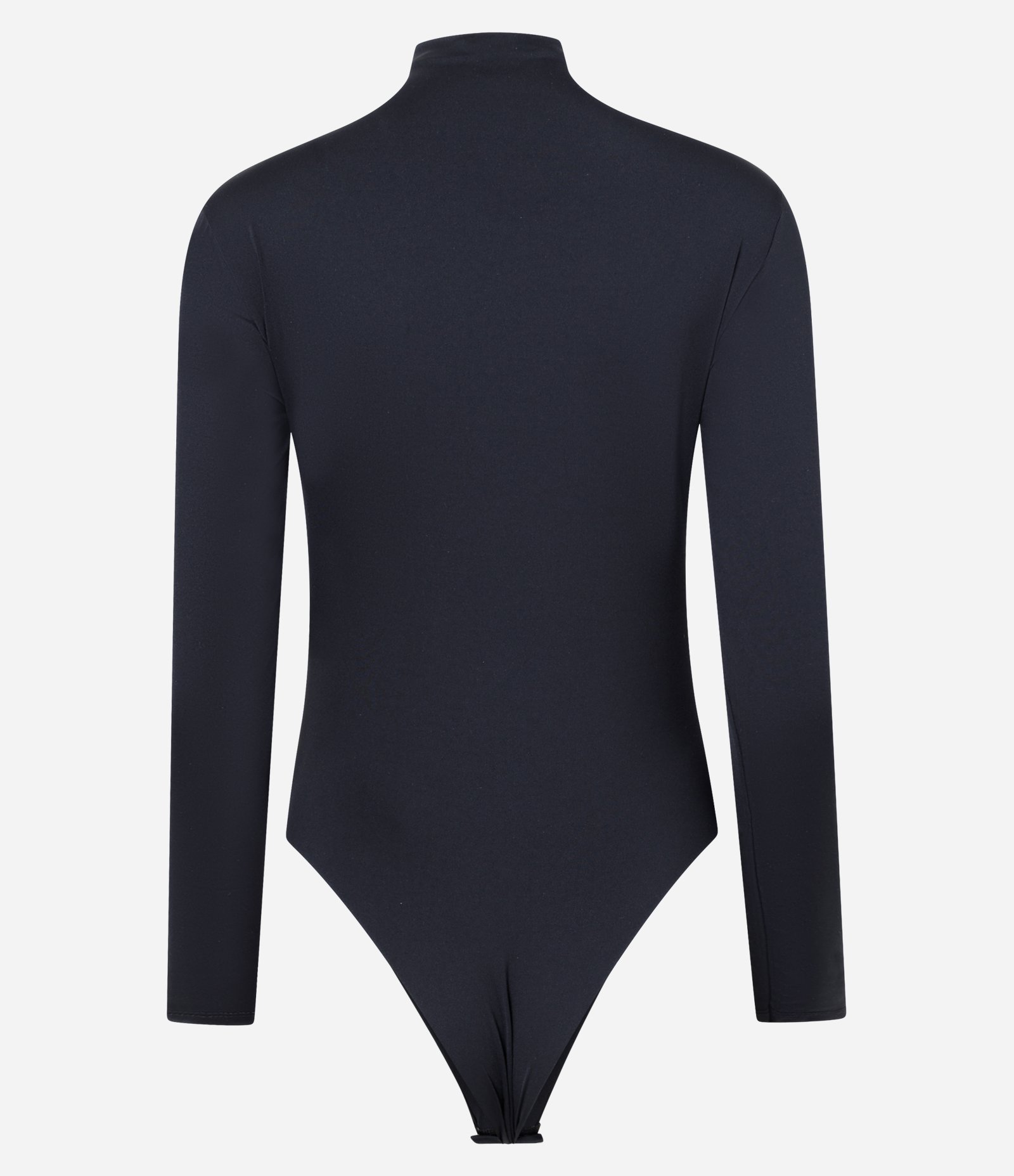 Body em Poliamida com Manga Longa e Franzidos Preto 2