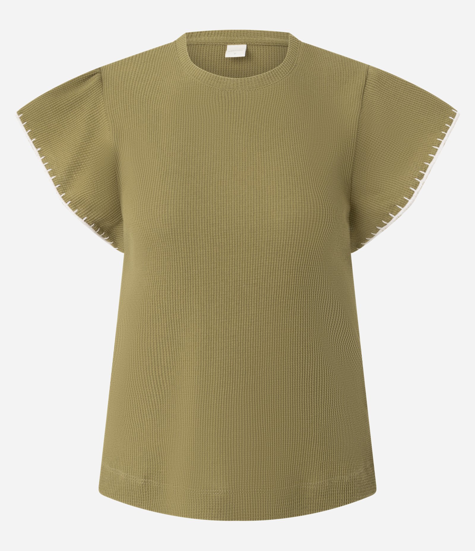 Blusa Manga Curta Texturizada com Bordado nas Mangas Verde 5