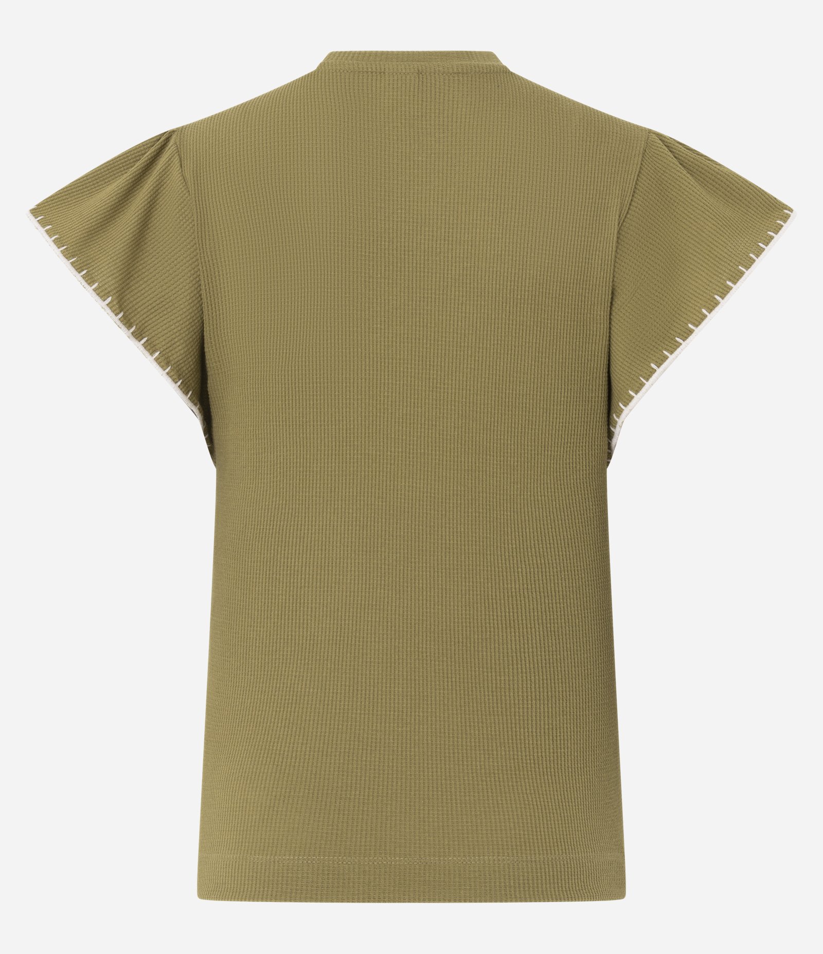 Blusa Manga Curta Texturizada com Bordado nas Mangas Verde 7