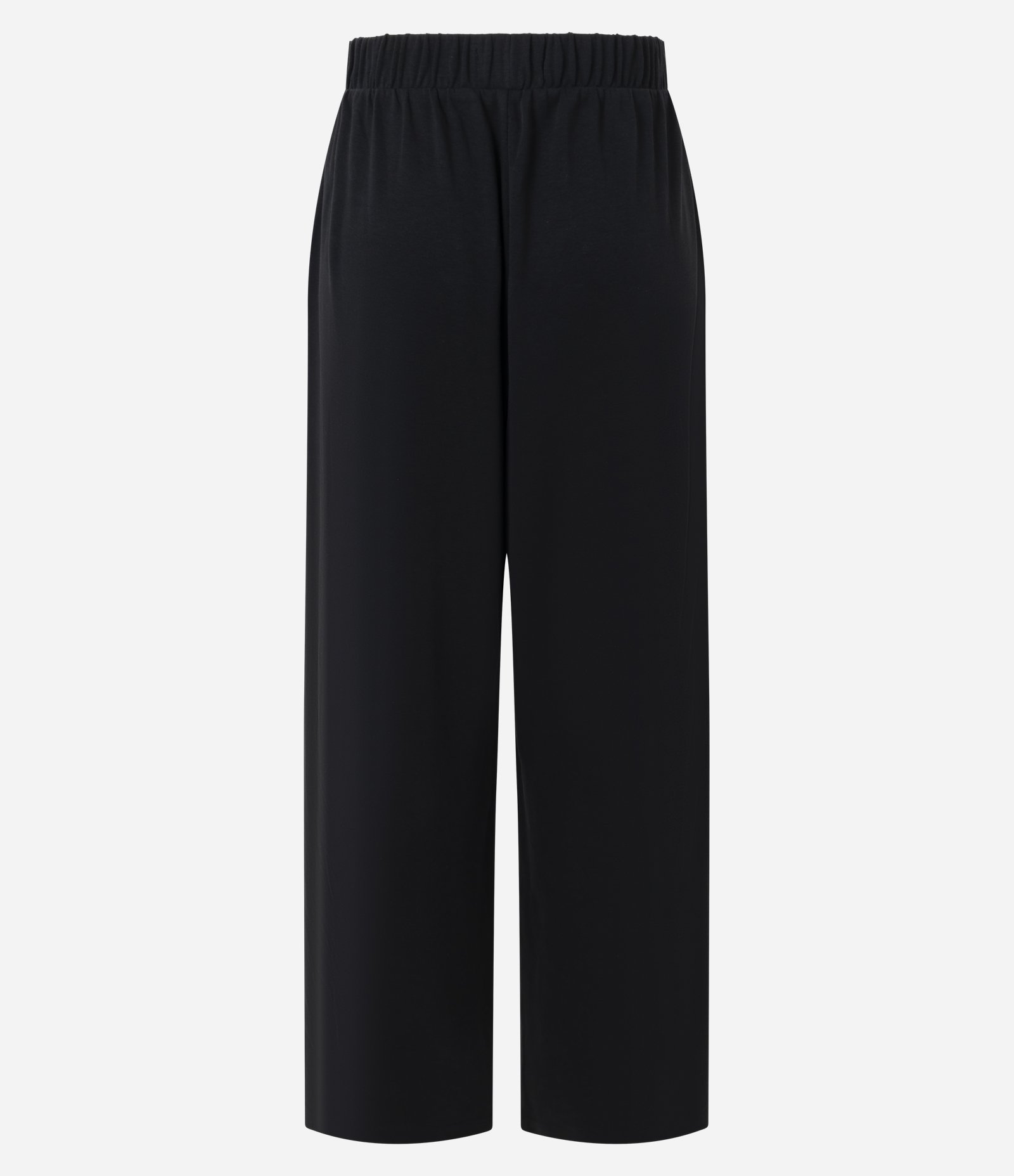 Calça Wide Leg em Interlock com Cós Elástico Preto 2