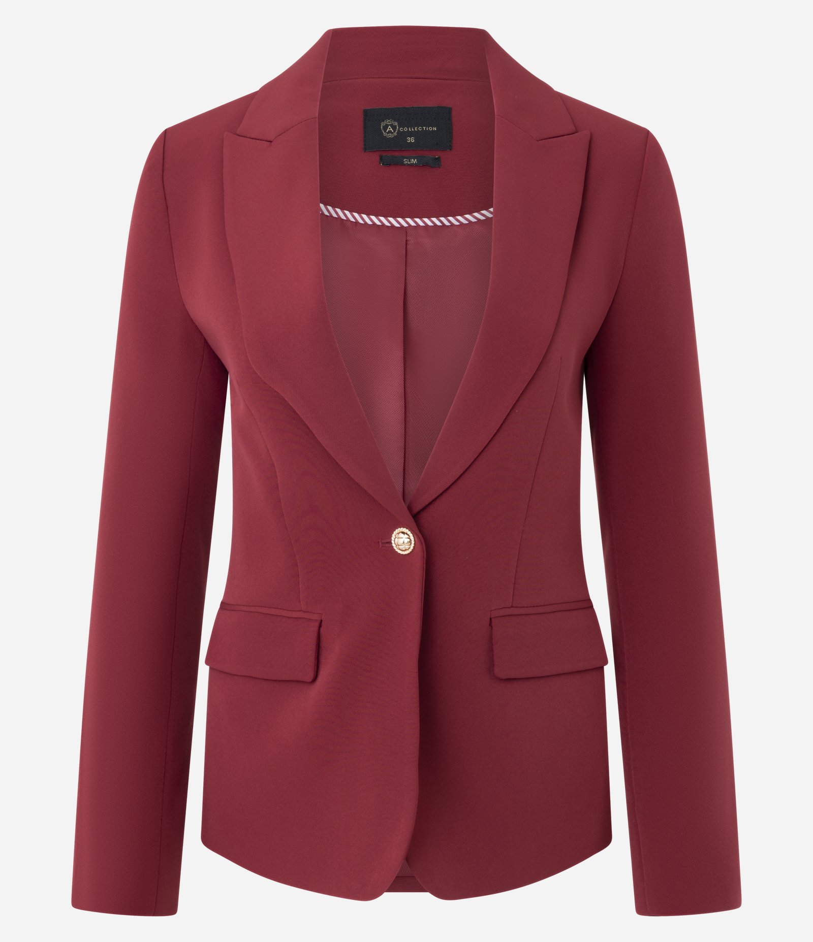 Blazer em Crepe com Botão Único e Bolso com Lapela Vermelho 5