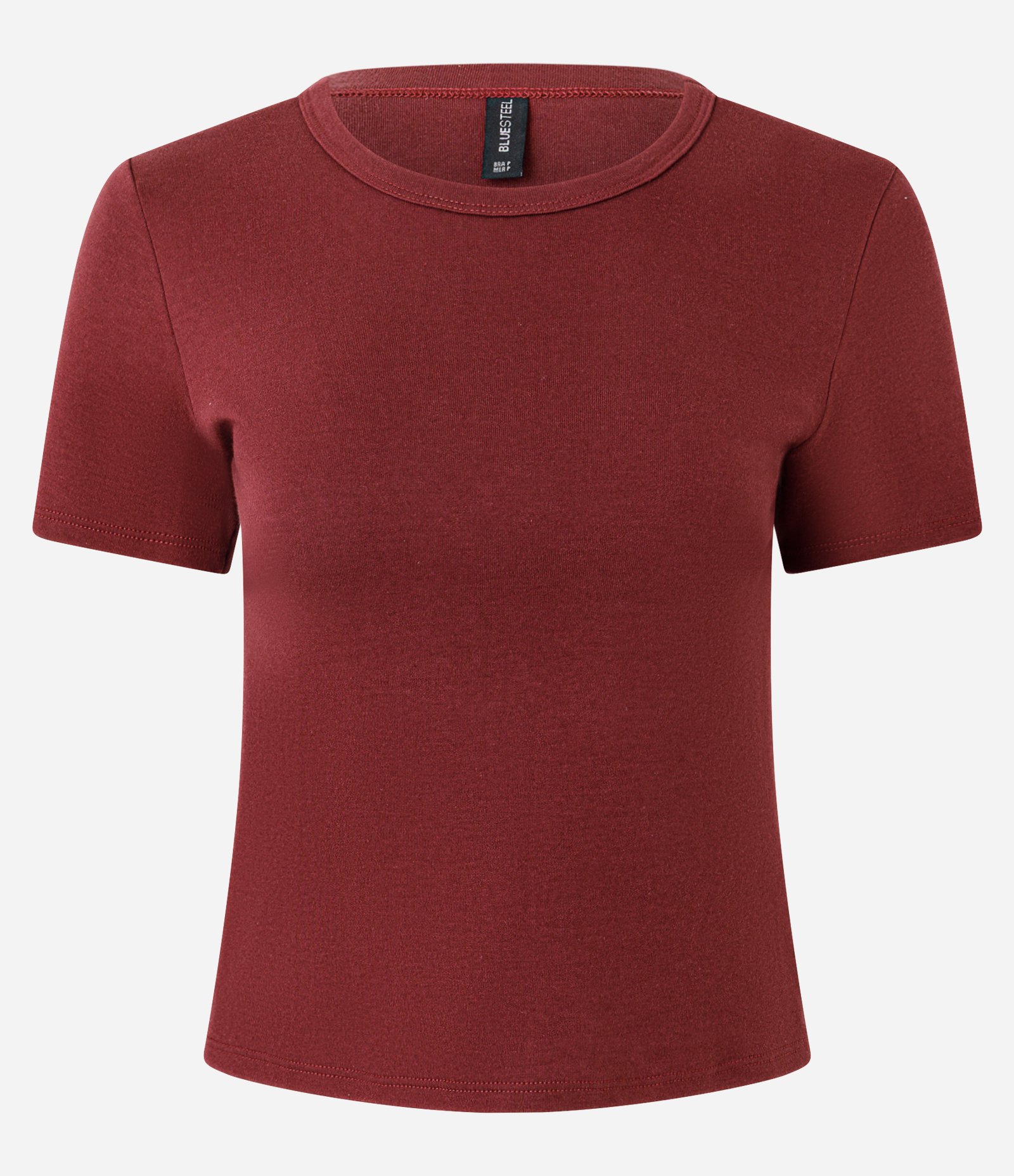 Blusa Baby Look Básica em Algodão Bordô 4