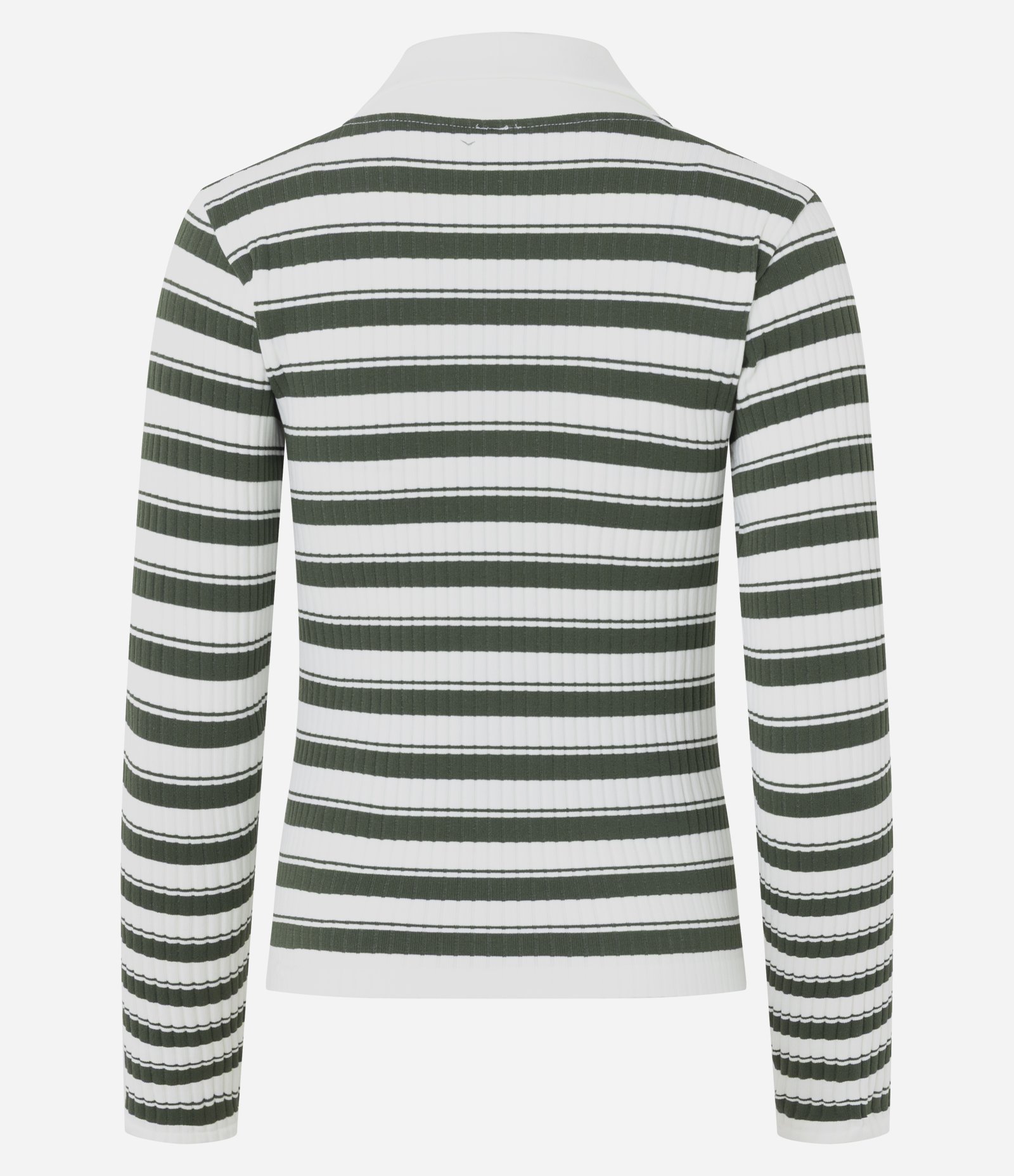 Blusa Seamless Listrada em Microfibra com Gola Polo Verde 7