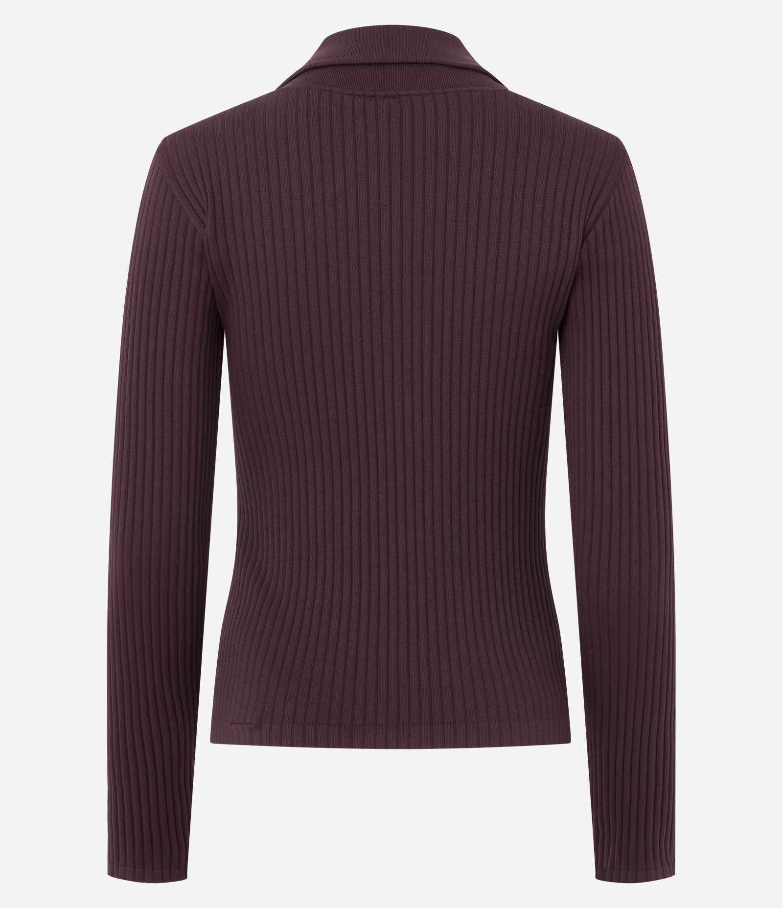 Blusa Seamless Manga Longa em Microfibra com Gola Polo Vinho 7