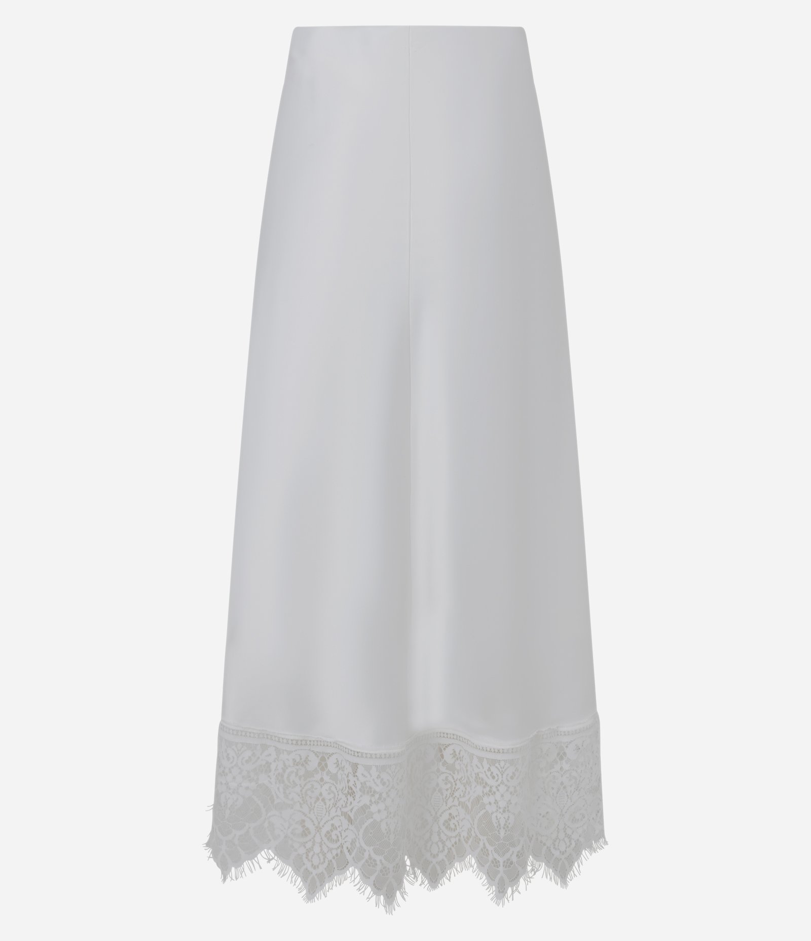 Saia Midi em Cetim com Renda na Barra Branco 3
