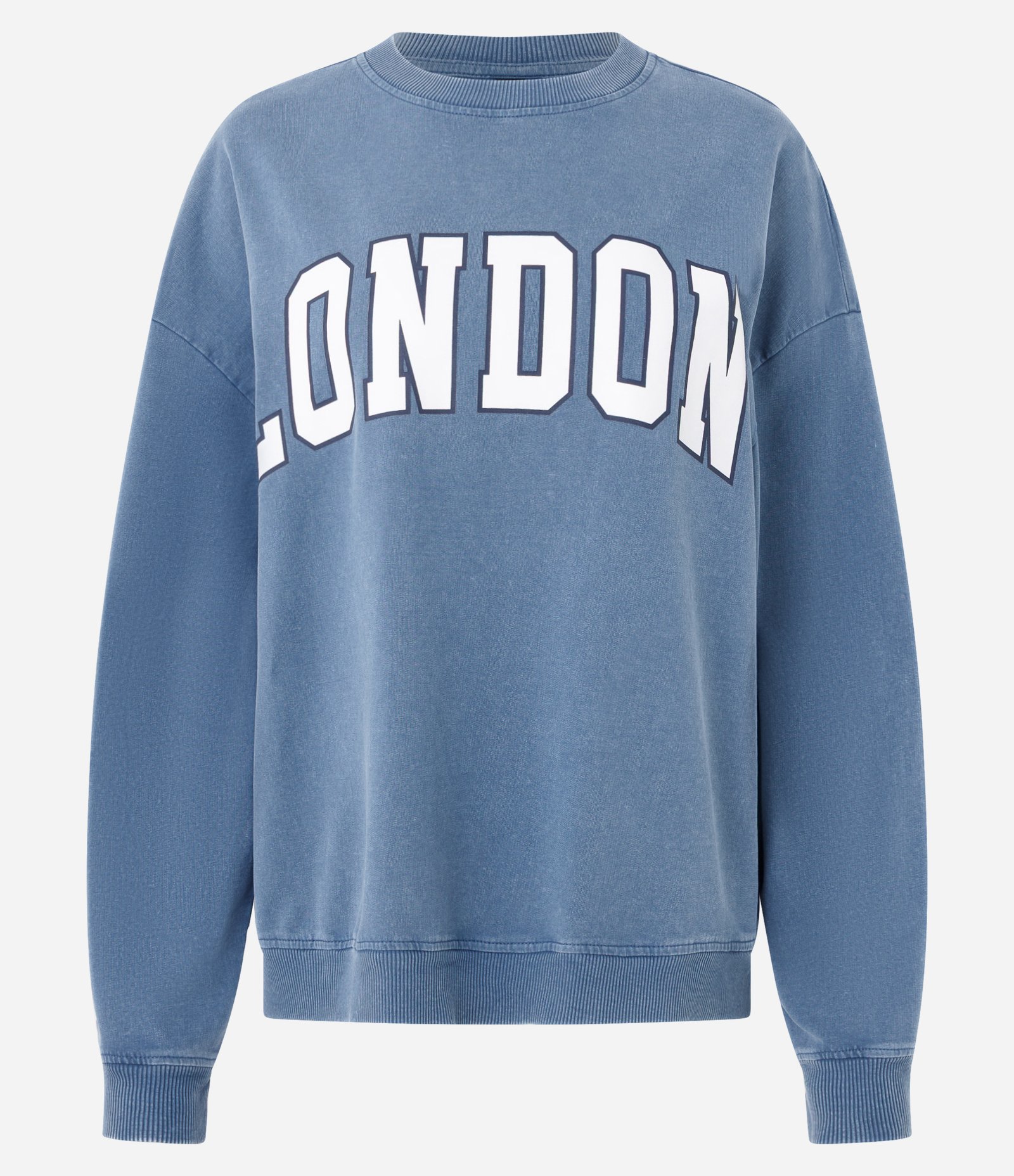 Moletom em Fleece com Lettering London Azul 5