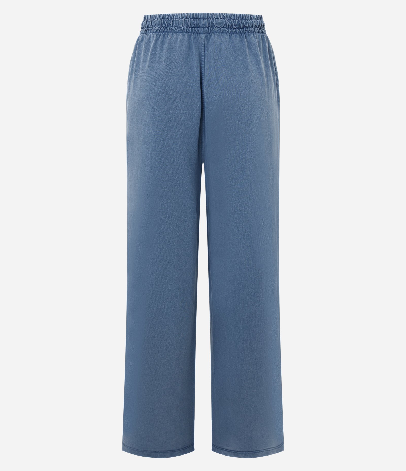 Calça em Moletom Lavado com Cós com Amarração Azul 6