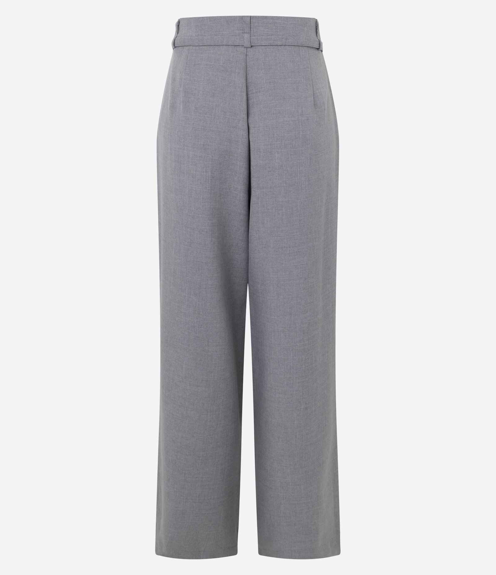 Calça Pantalona Alfaiatada com Cinto e Pregas Cinza 3