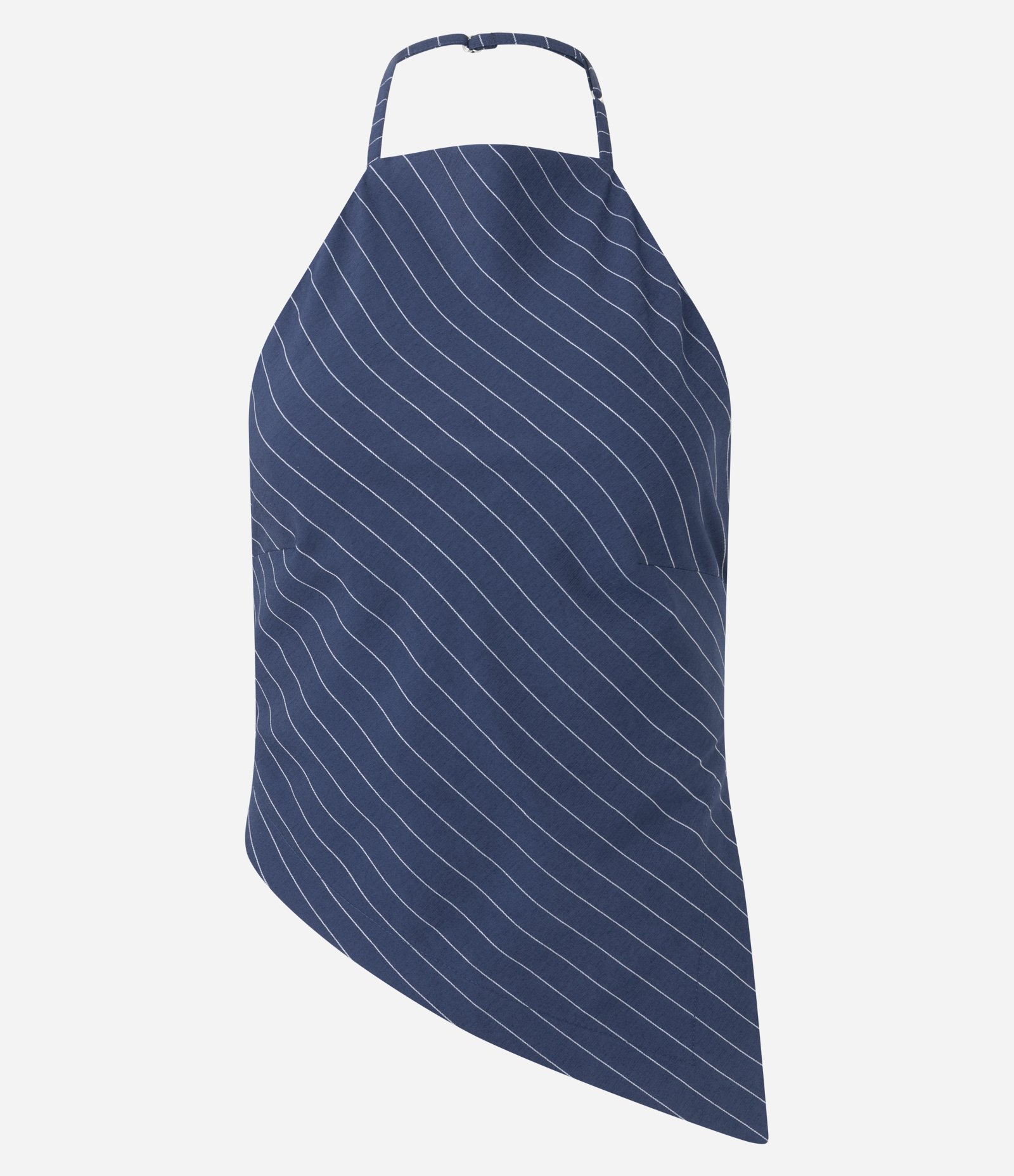 Blusa Frente Única em Alfaiataria com Listras e Amarração Traseira Azul 5