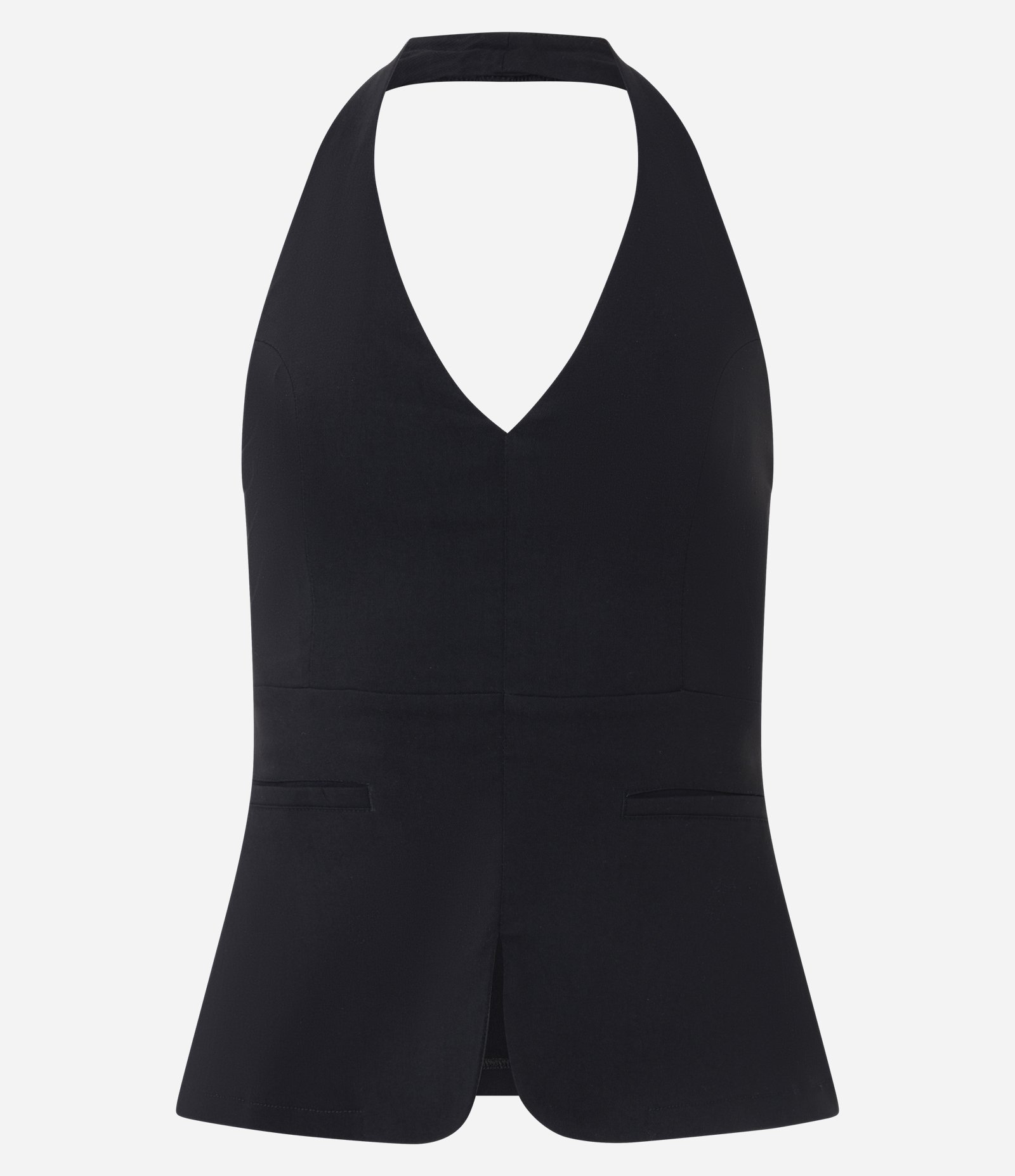 Blusa Frente Única em Bengaline com Bolsos Laterais Preto 5