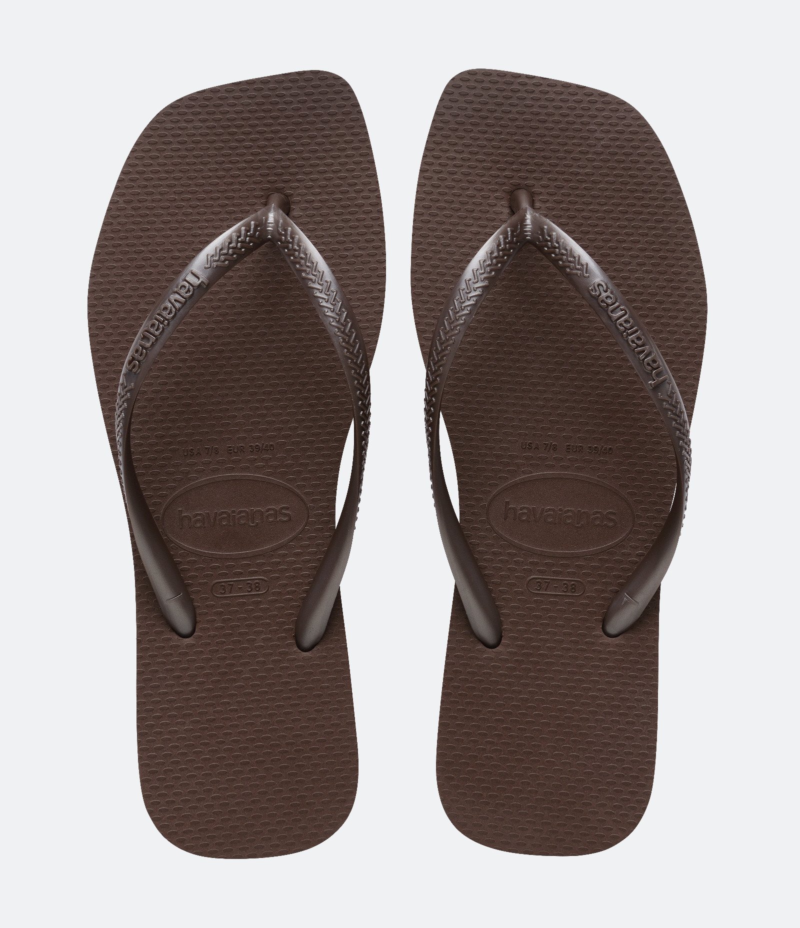Chinelo Havaianas Slim Square com Bico Quadrado Marrom Escuro-AC 1