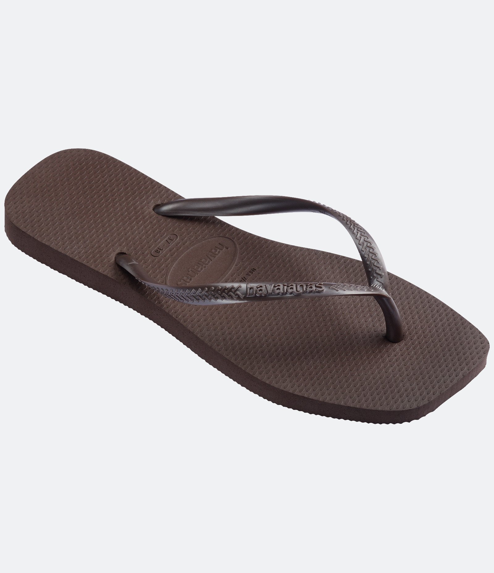 Chinelo Havaianas Slim Square com Bico Quadrado Marrom Escuro-AC 2