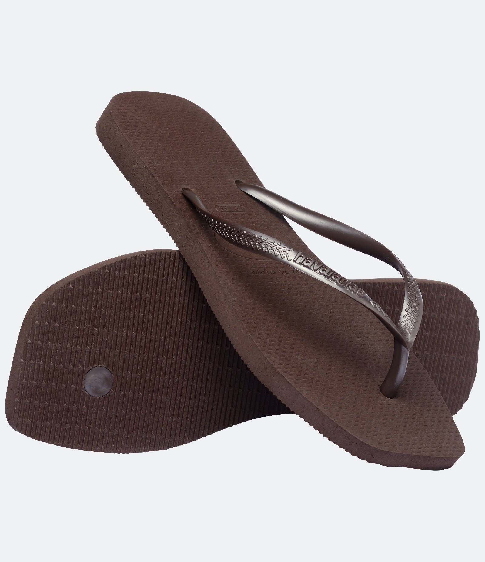 Chinelo Havaianas Slim Square com Bico Quadrado Marrom Escuro-AC 4