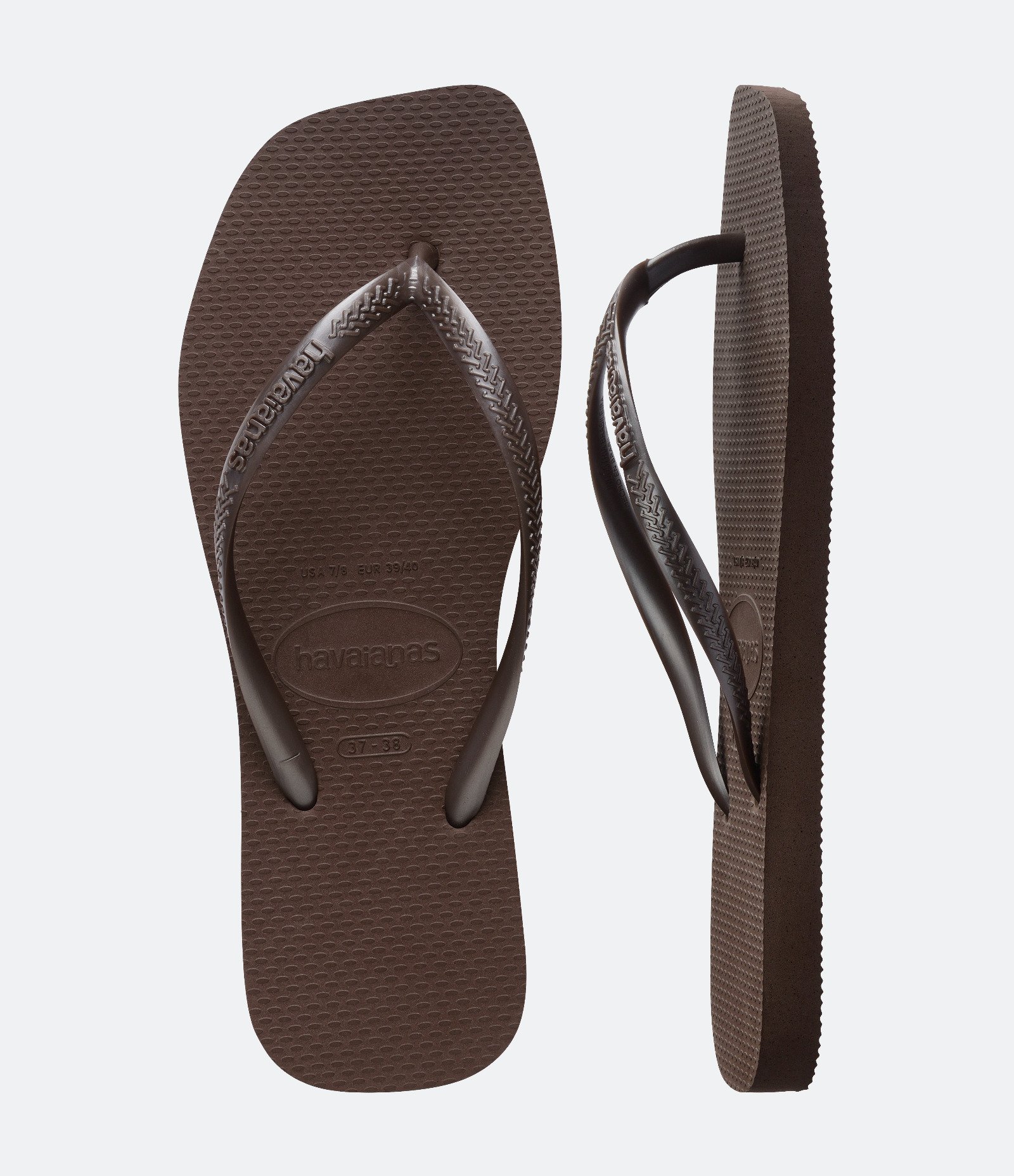 Chinelo Havaianas Slim Square com Bico Quadrado Marrom Escuro-AC 5