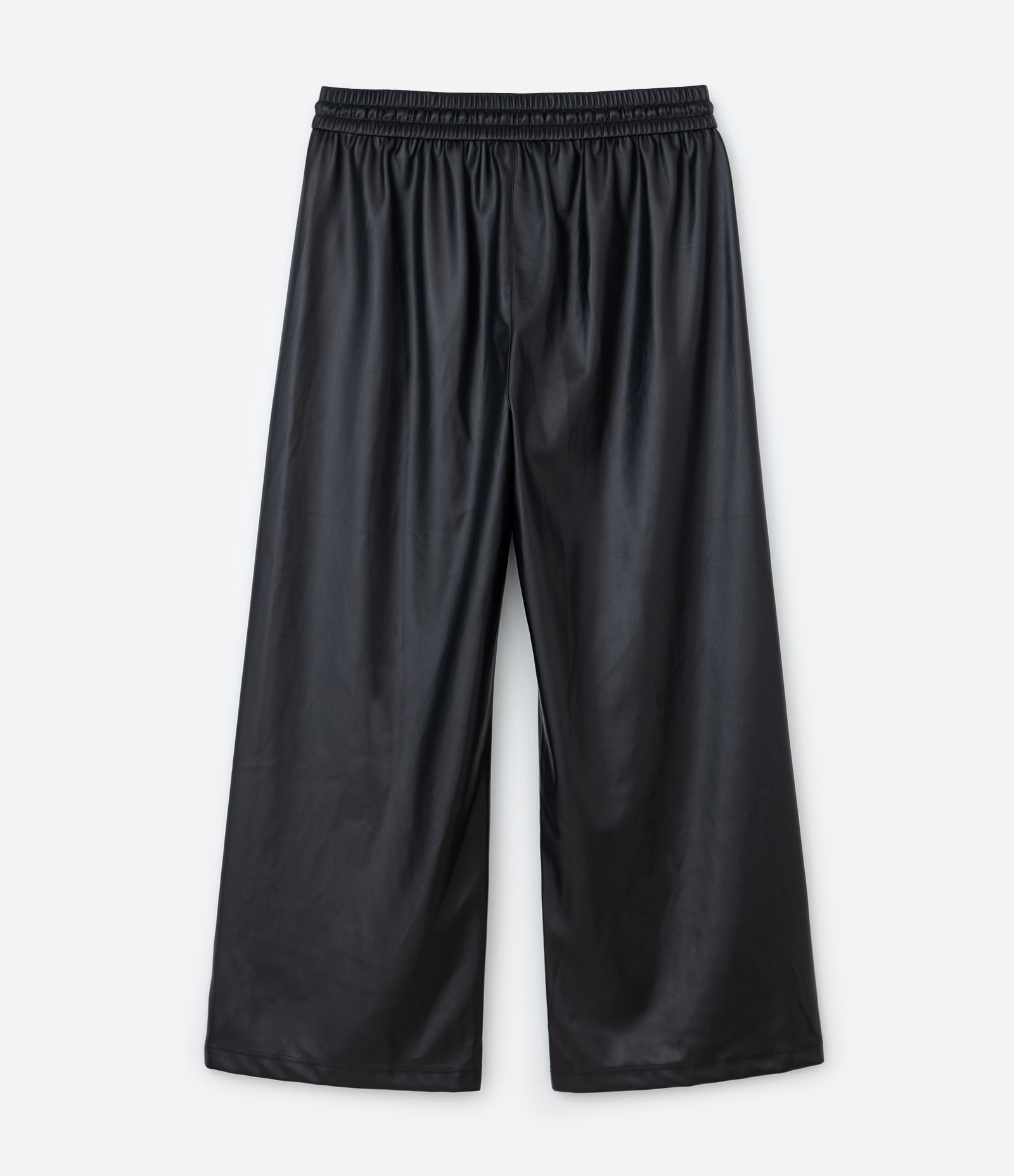 Calça PU Wide com Cós Elástico Curve & Plus Size Preto 2