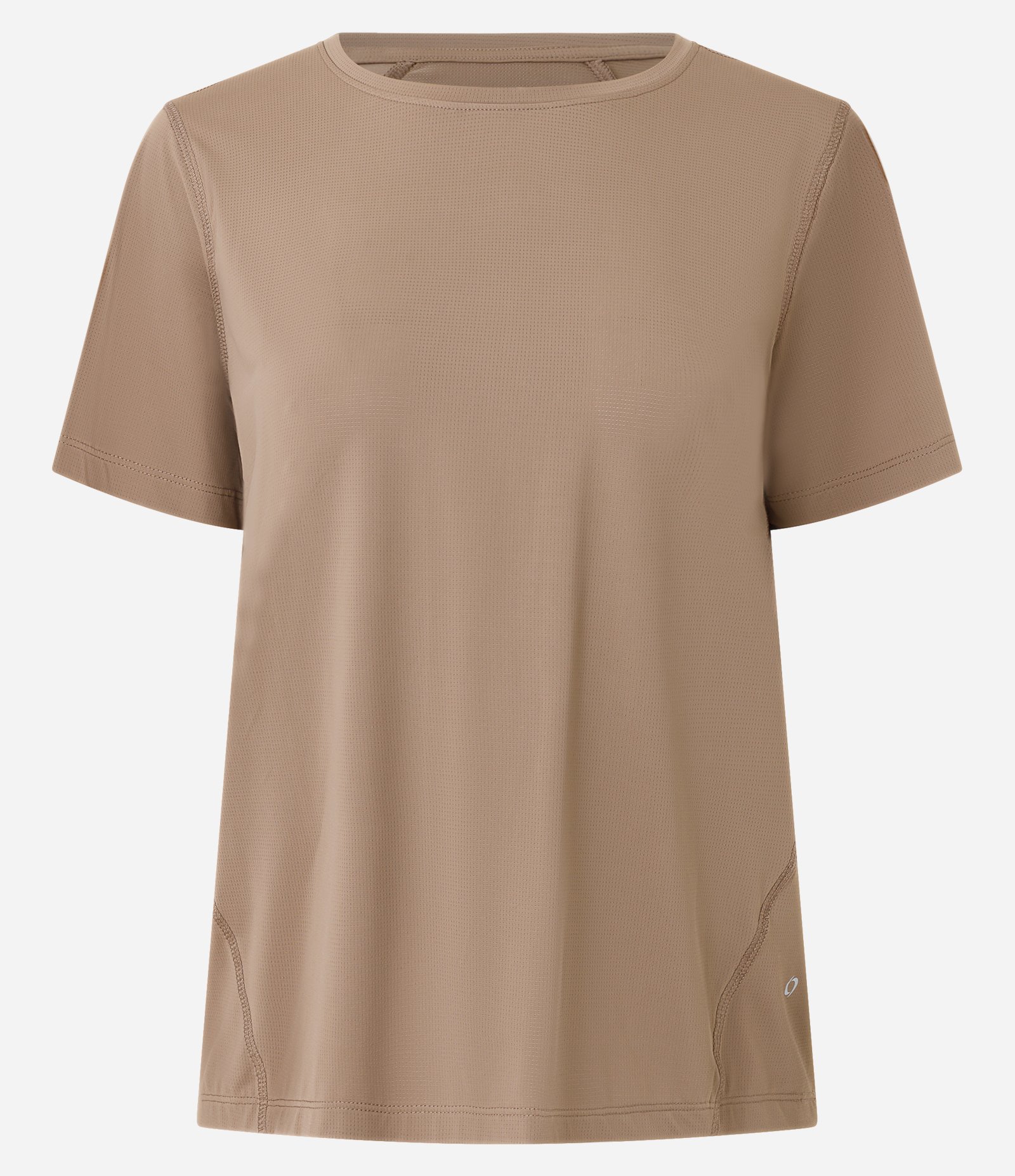 Camiseta Esportiva Manga Curta em Poliamida Bege 5