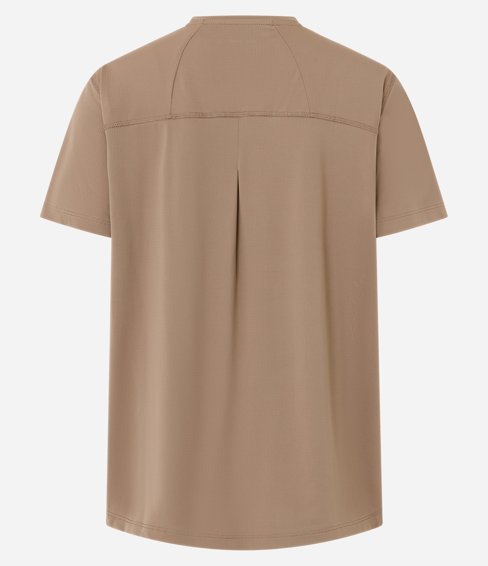Camiseta Esportiva Manga Curta em Poliamida Bege 7