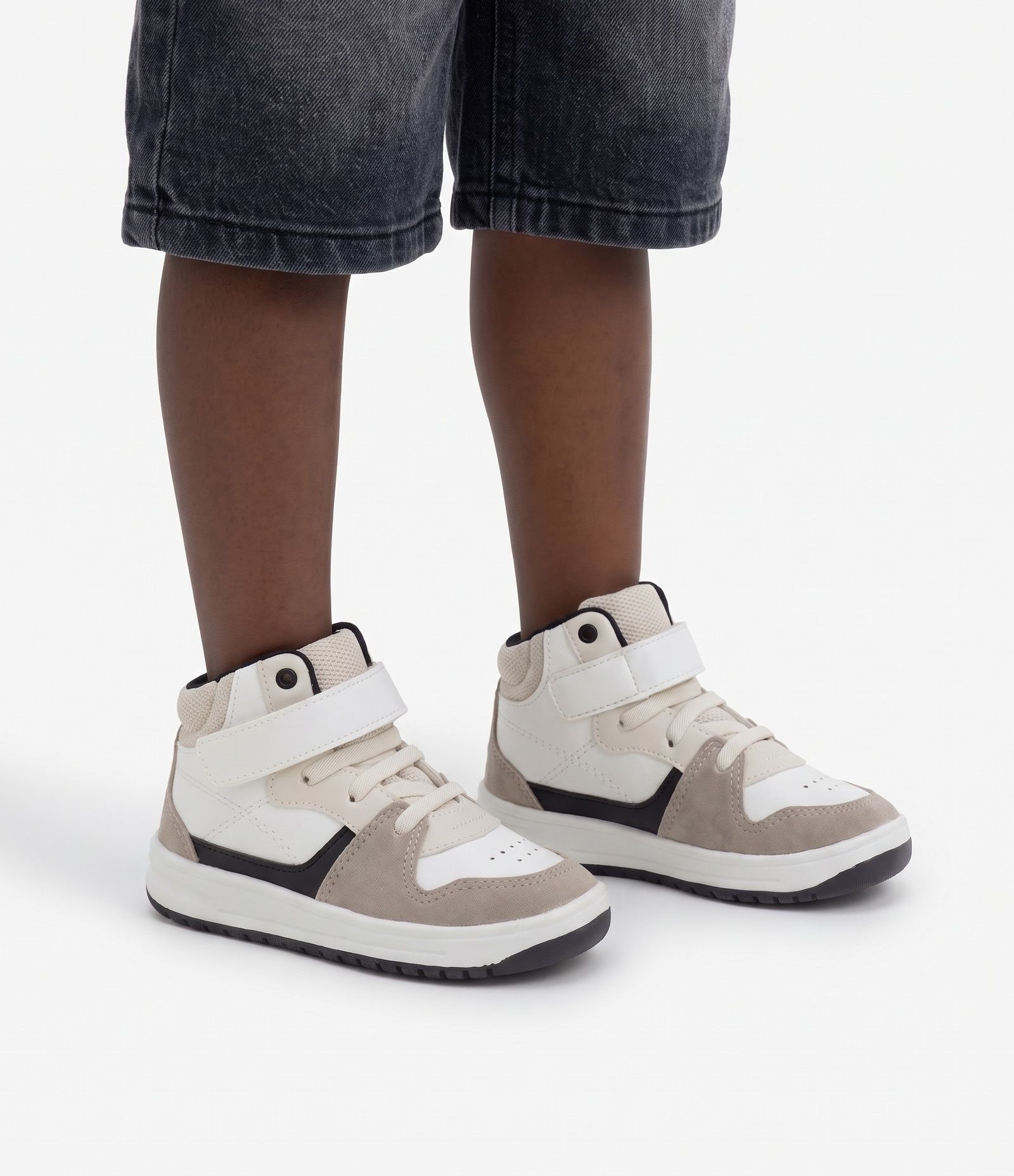 Tênis Infantil Abotinado com Velcro e Cadarço - Tam 20 a 27 Off White 1