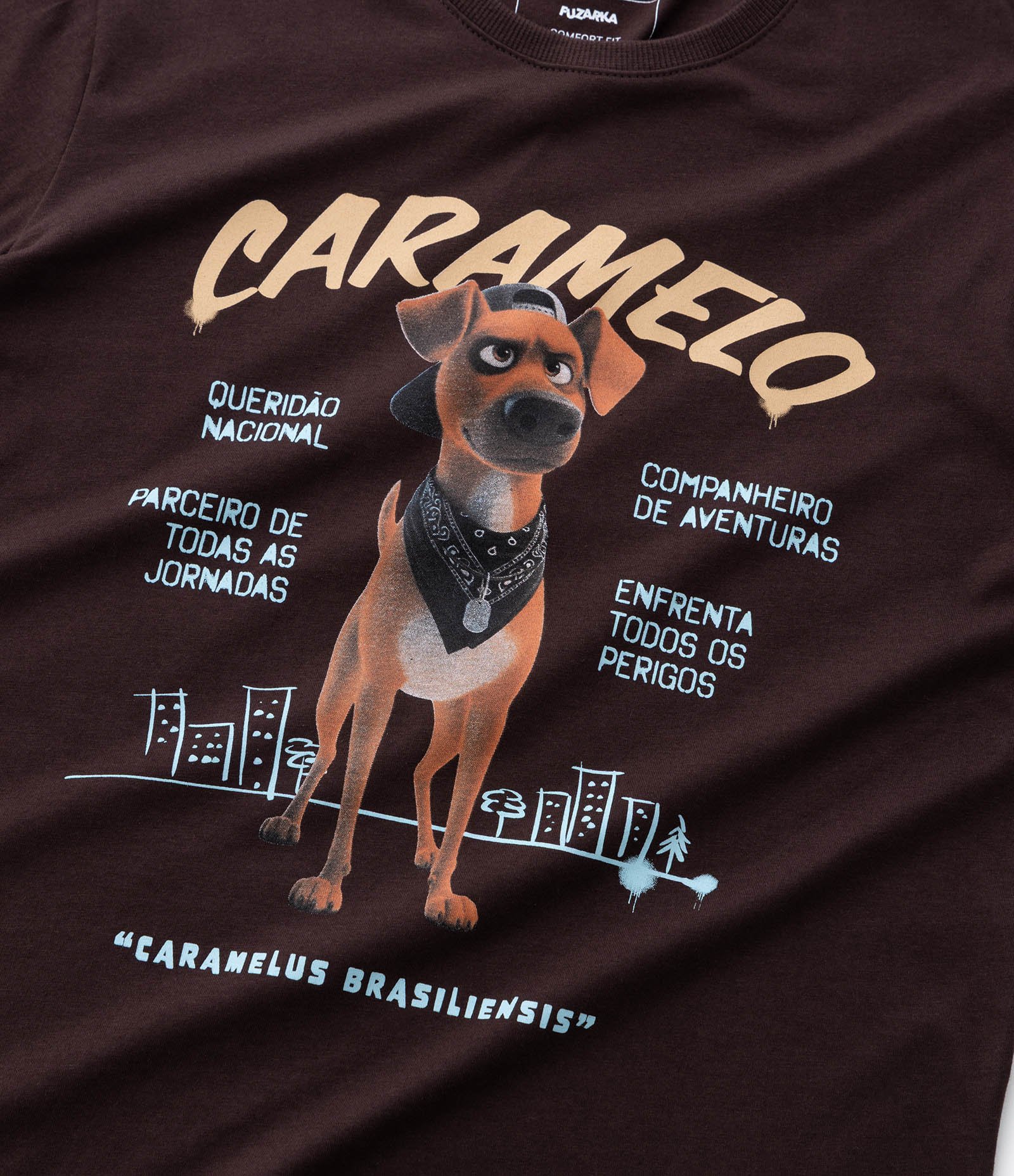 Camiseta Infantil com Estampa Cachorro Caramelo Divertido – Tam 5 a 14 Anos Marrom Escuro 4
