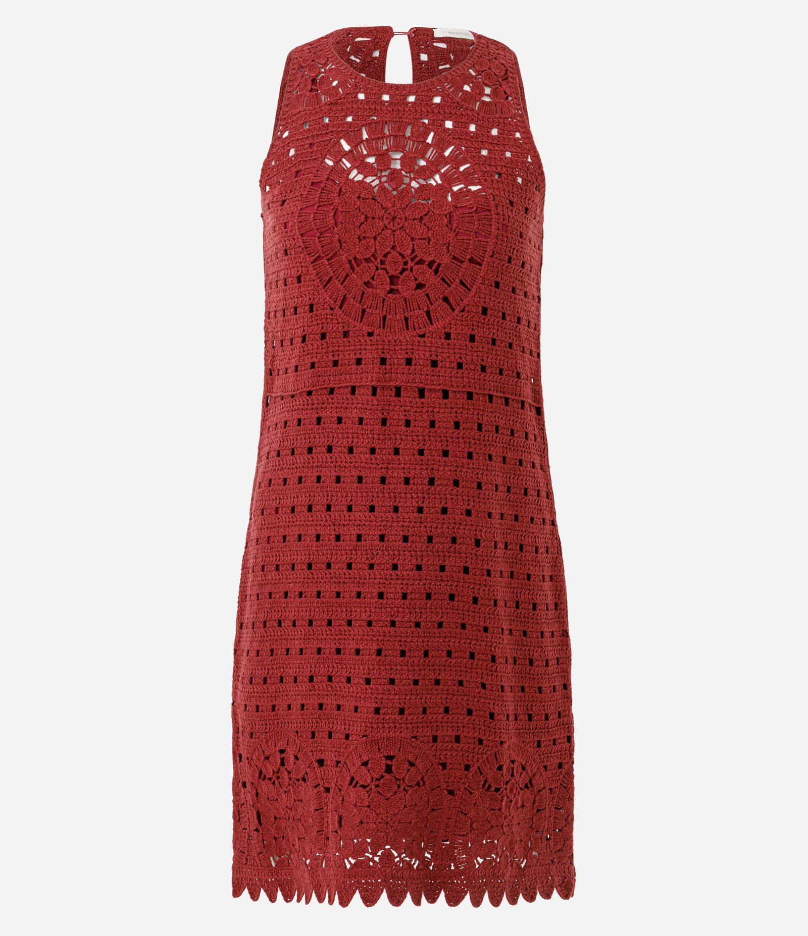 Vestido Curto em Tricô com Barra Detalhada Vermelho 5