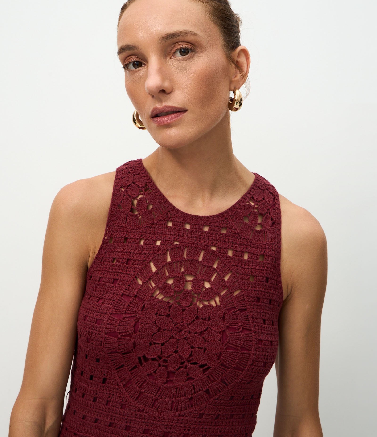 Vestido Curto em Tricô com Barra Detalhada Vermelho 4