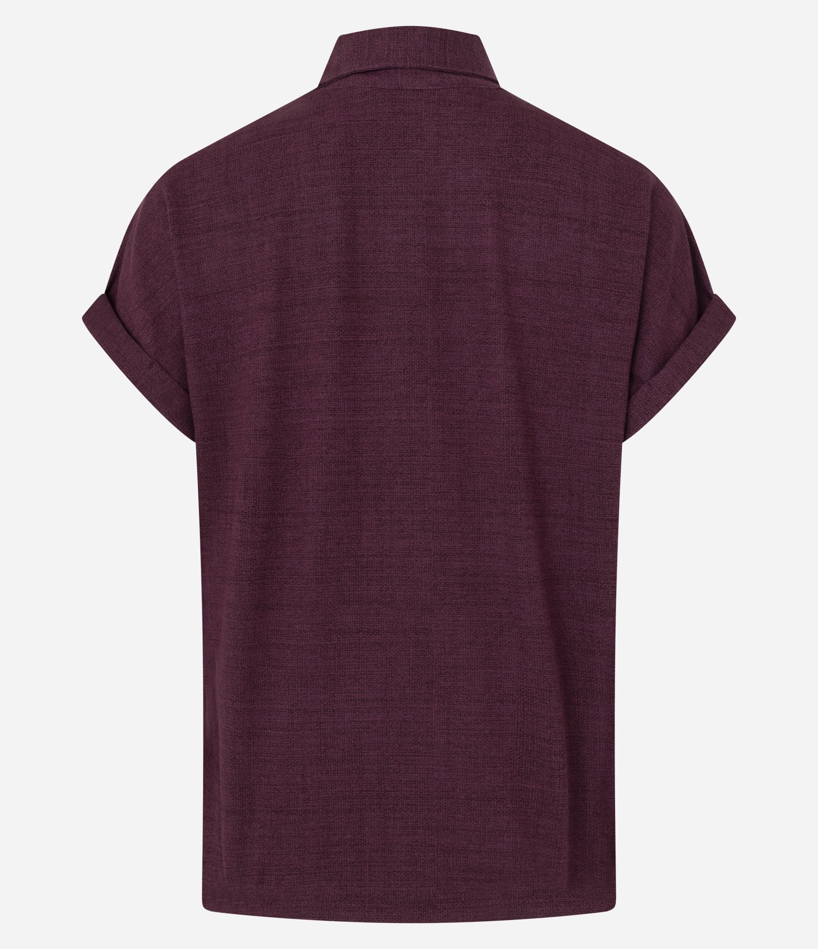 Camisa em Piquet com Lapelas e Dobra na Manga Curta Bordô 6