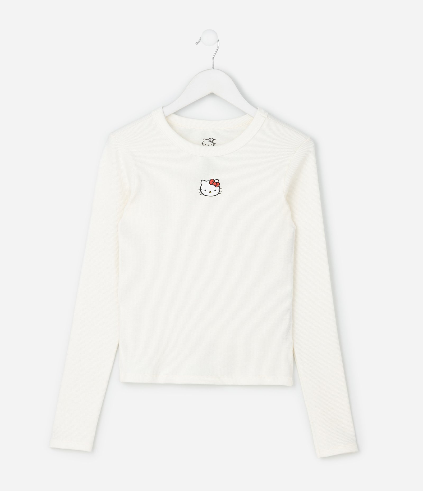 Camiseta Infantil Slim com Estampa Hello Kitty – Tam 5 a 14 Anos Off White 2