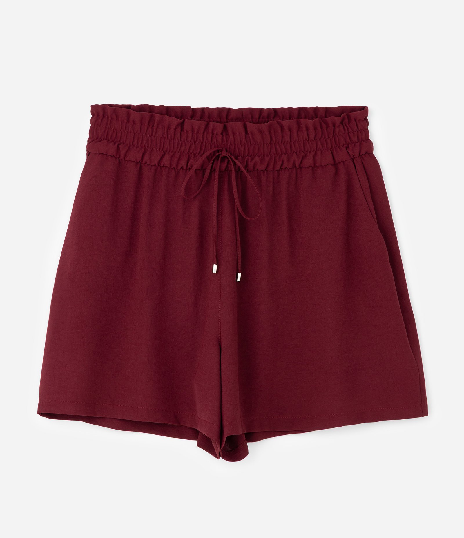 Short Curto em Crepe com Cós Elástico Curve & Plus Size Vermelho 1