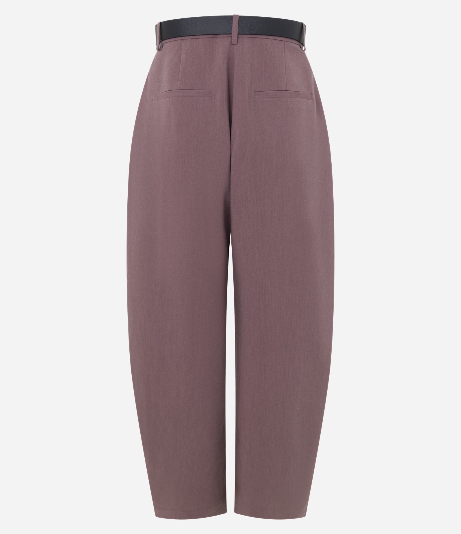 Calça Barrel Alfaiatada com Pregas Frontais e Cinto em PU Rosa 7