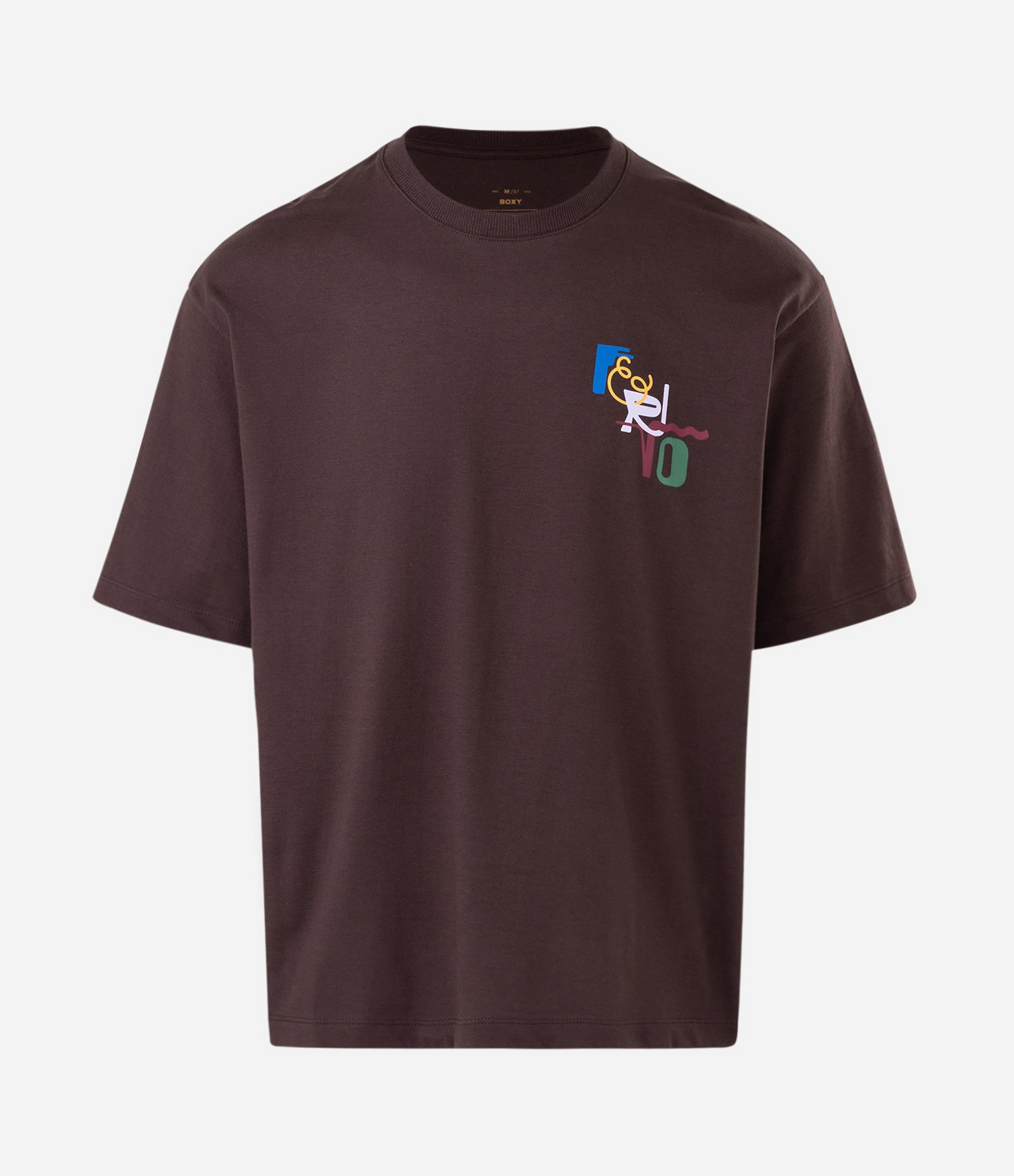 Camiseta Boxy com Manga Curta e Lettering Fervo Rio Marrom 5