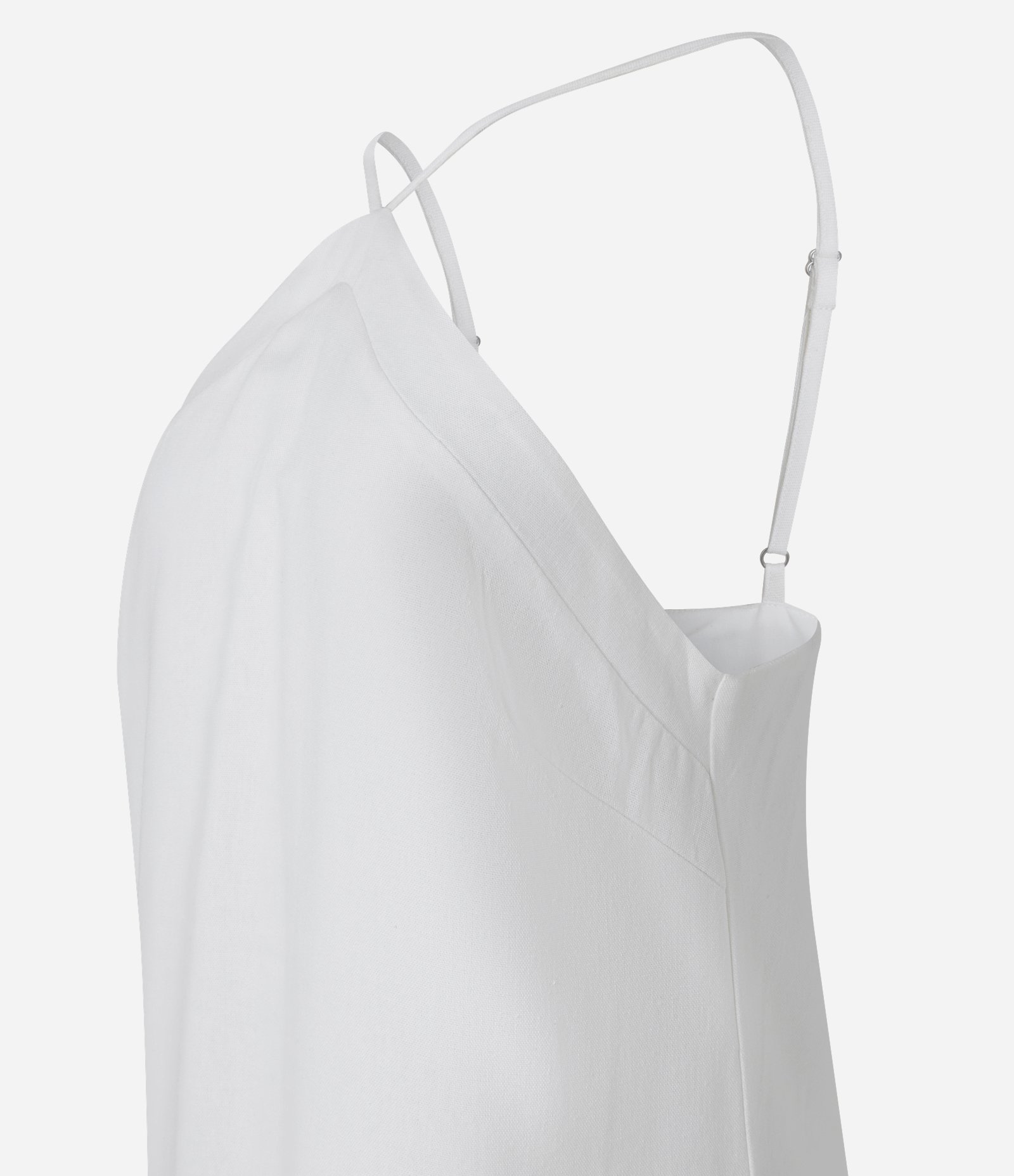 Vestido Midi em Viscolinho com Decote Halter e Fendas Laterais Branco 6