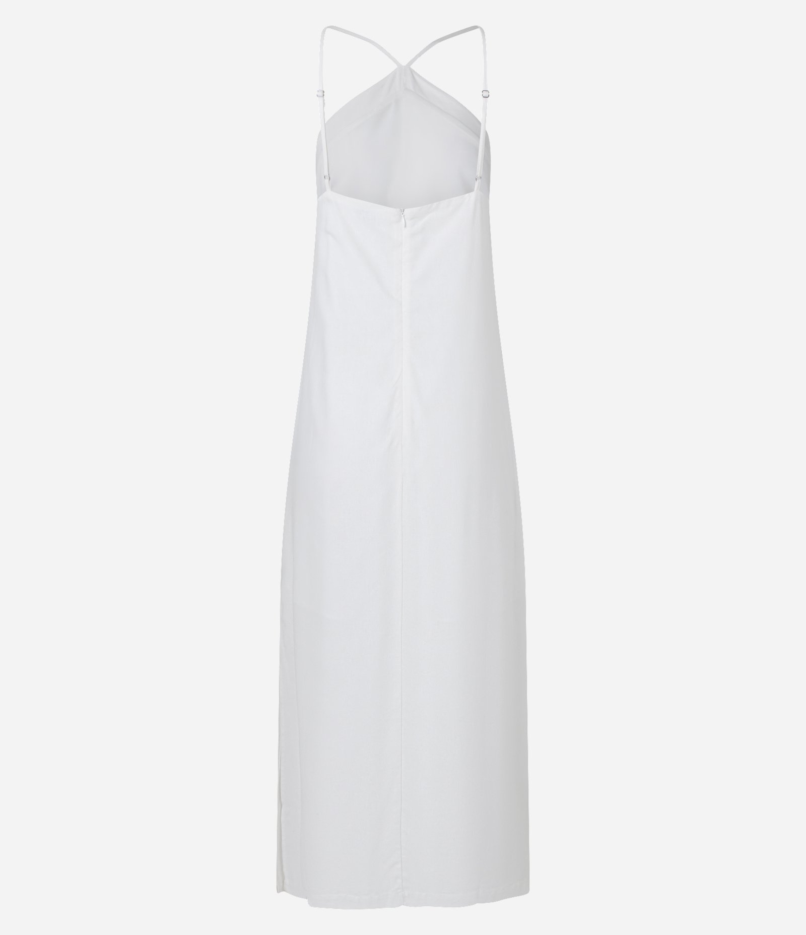 Vestido Midi em Viscolinho com Decote Halter e Fendas Laterais Branco 7