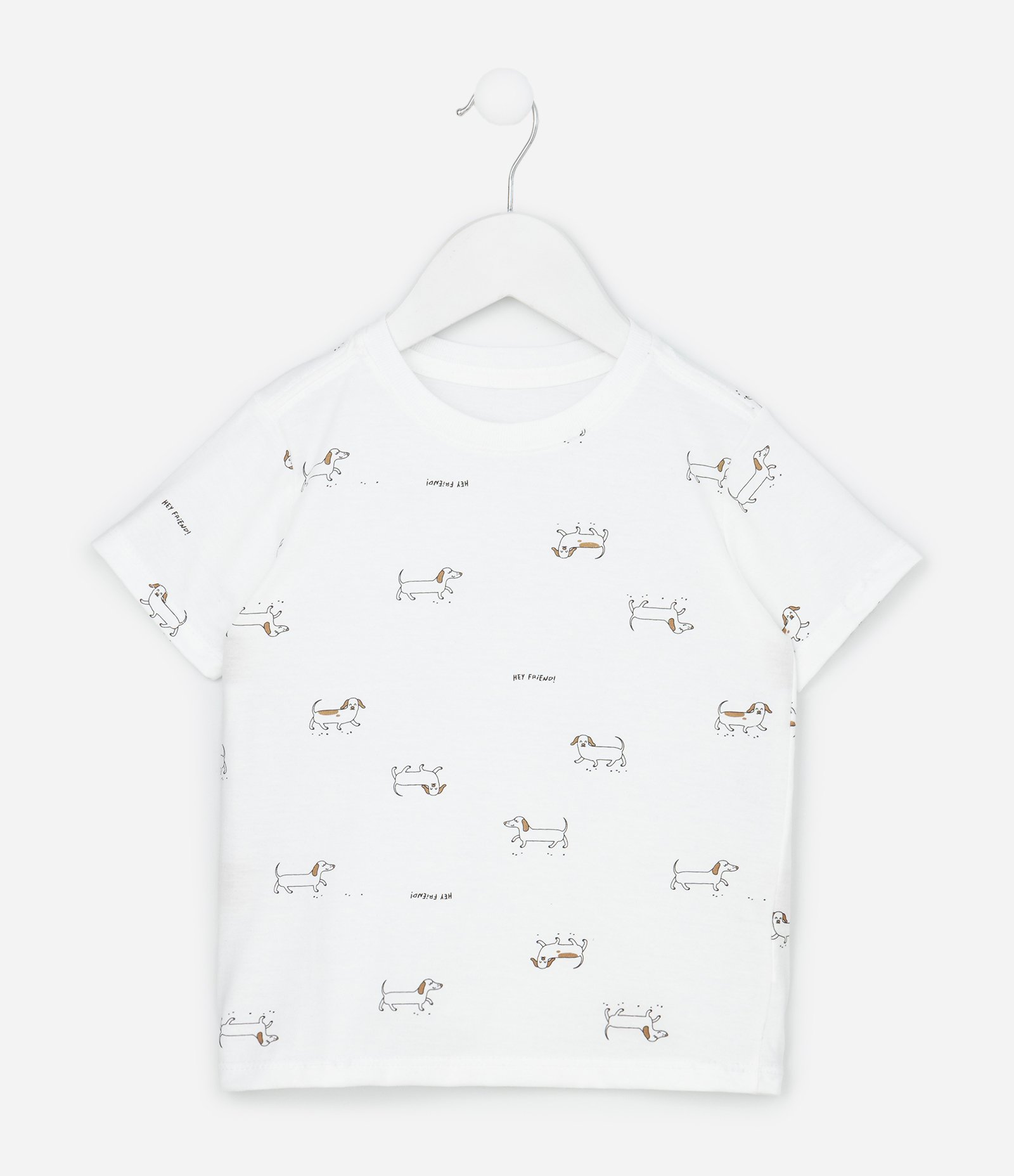 Camiseta Infantil com Estampa Linguicinha - Tam 1 a 4 Anos Branco 1