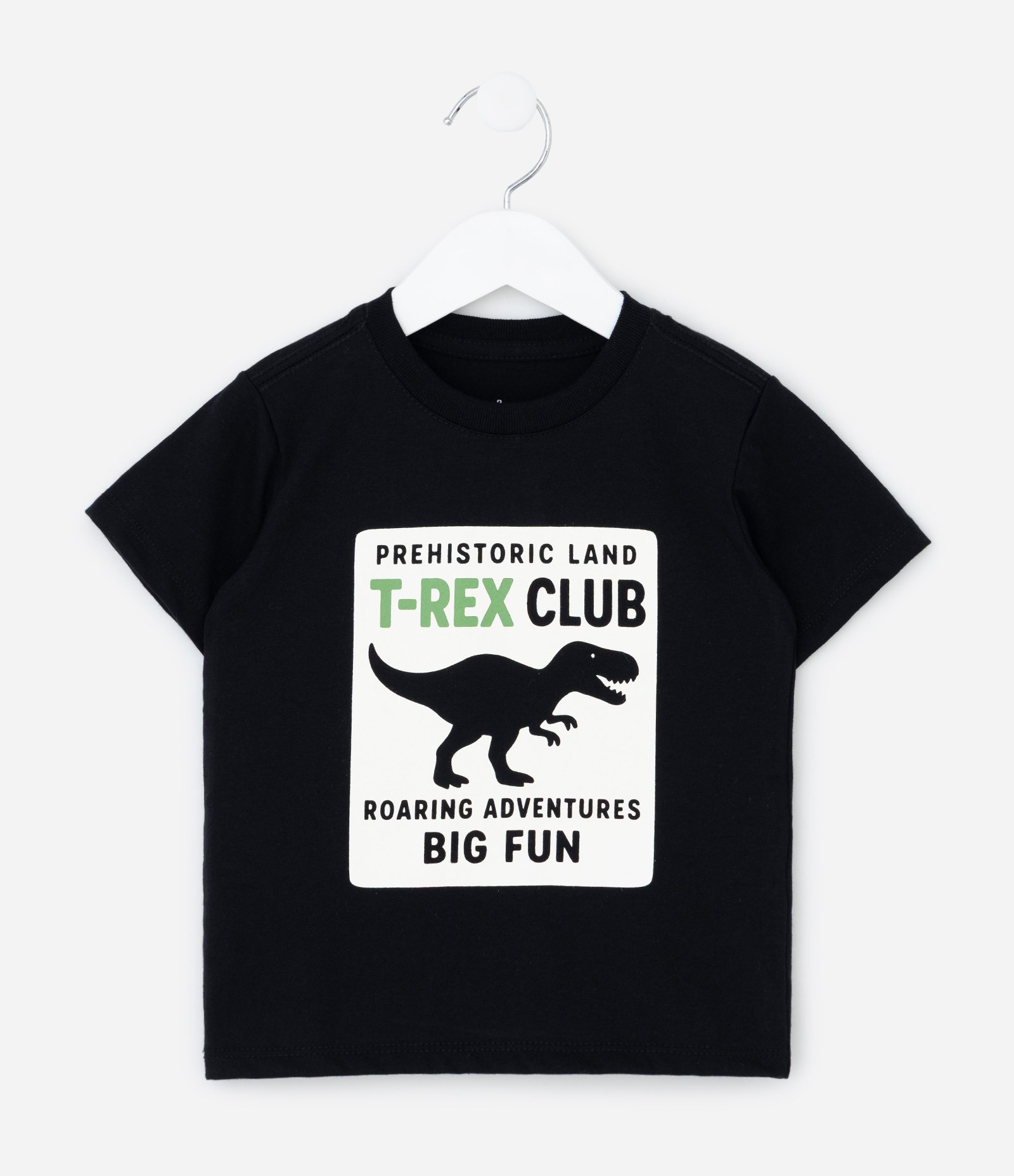 Camiseta Infantil com Estampa Dino T-Rex - Tam 1 a 6
Anos Preto 1